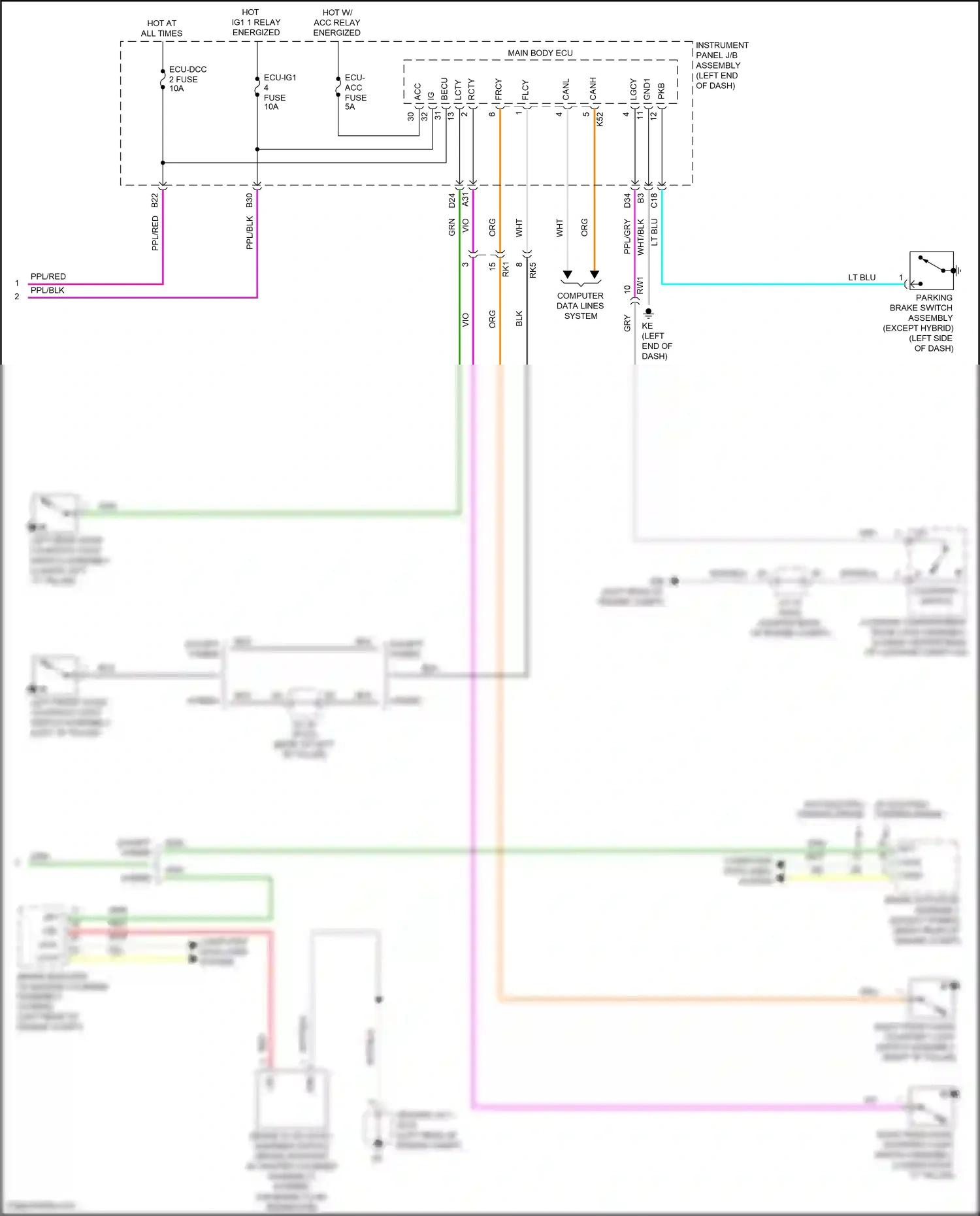 Wiring diagram computer data lines system for Toyota Camry XV70 facelift (2020-2024) (25 of 133)