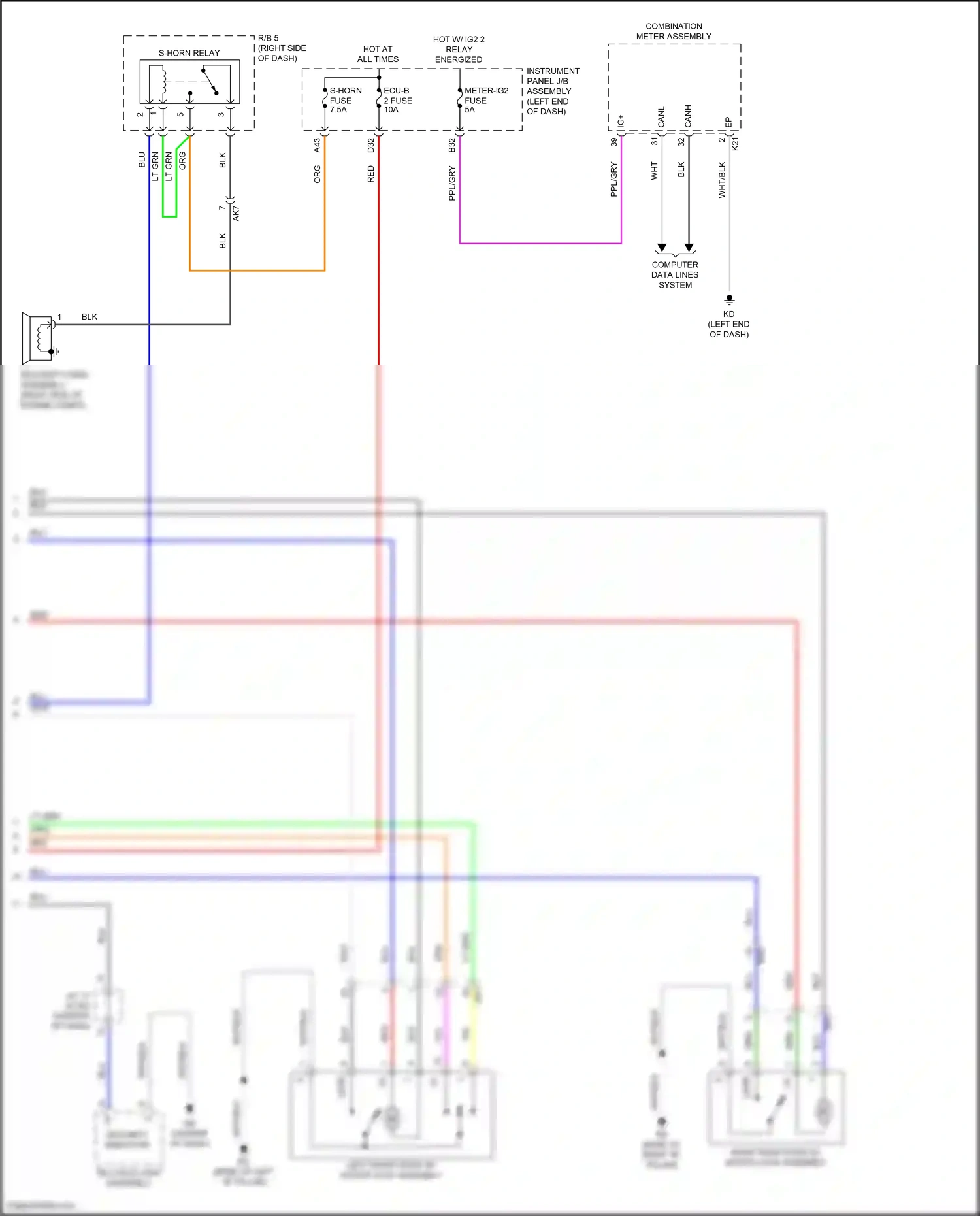 Wiring diagram computer data lines system for Toyota Camry XV70 facelift (2020-2024) (11 of 133)