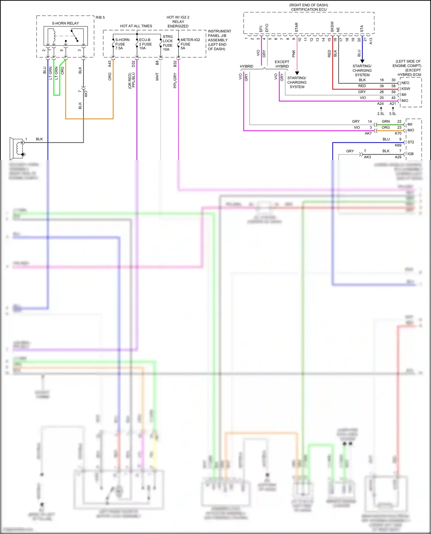 Wiring diagram computer data lines system for Toyota Camry XV70 facelift (2020-2024) (3 of 133)