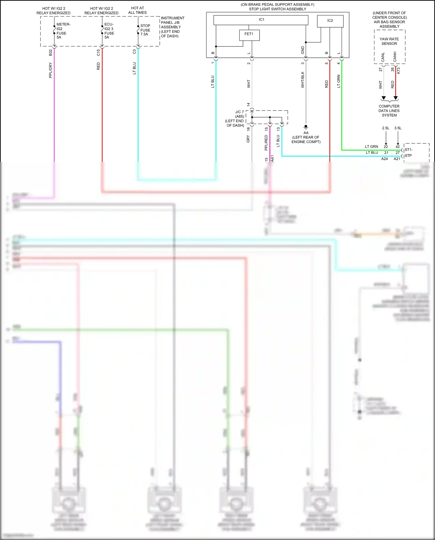 Wiring diagram computer data lines system for Toyota Camry XV70 facelift (2020-2024) (95 of 133)