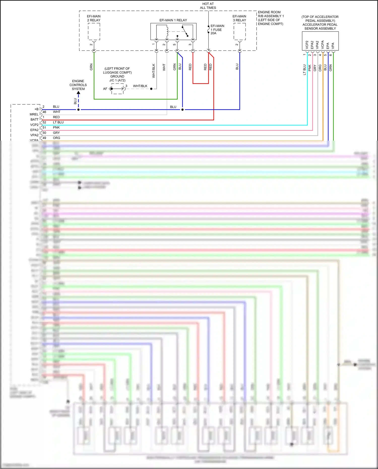 Wiring diagram engine controls system for Toyota Camry XV70 facelift (2020-2024) (5 of 7)