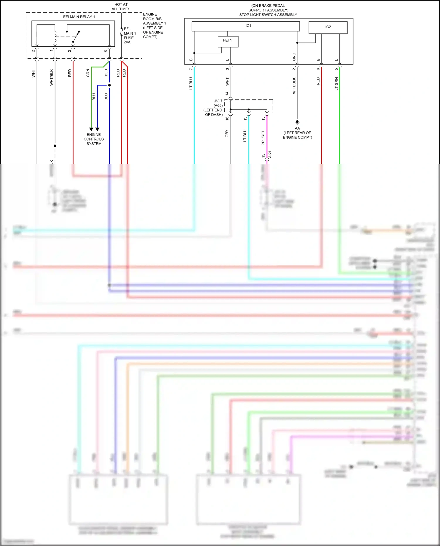 Wiring diagram engine controls system for Toyota Camry XV70 facelift (2020-2024) (4 of 7)