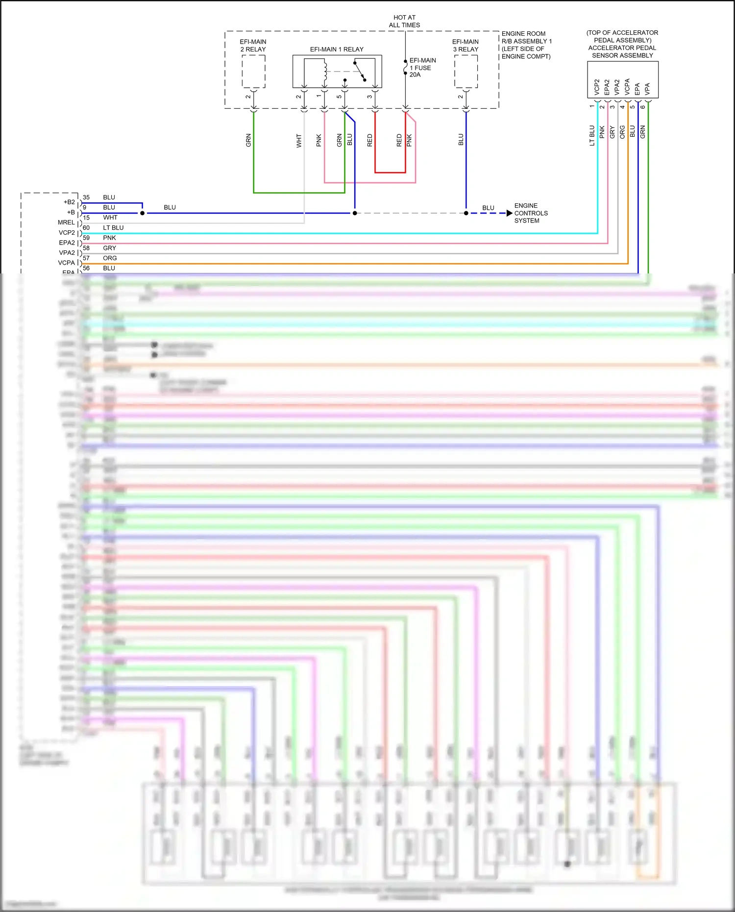 Wiring diagram engine controls system for Toyota Camry XV70 facelift (2020-2024) (3 of 7)