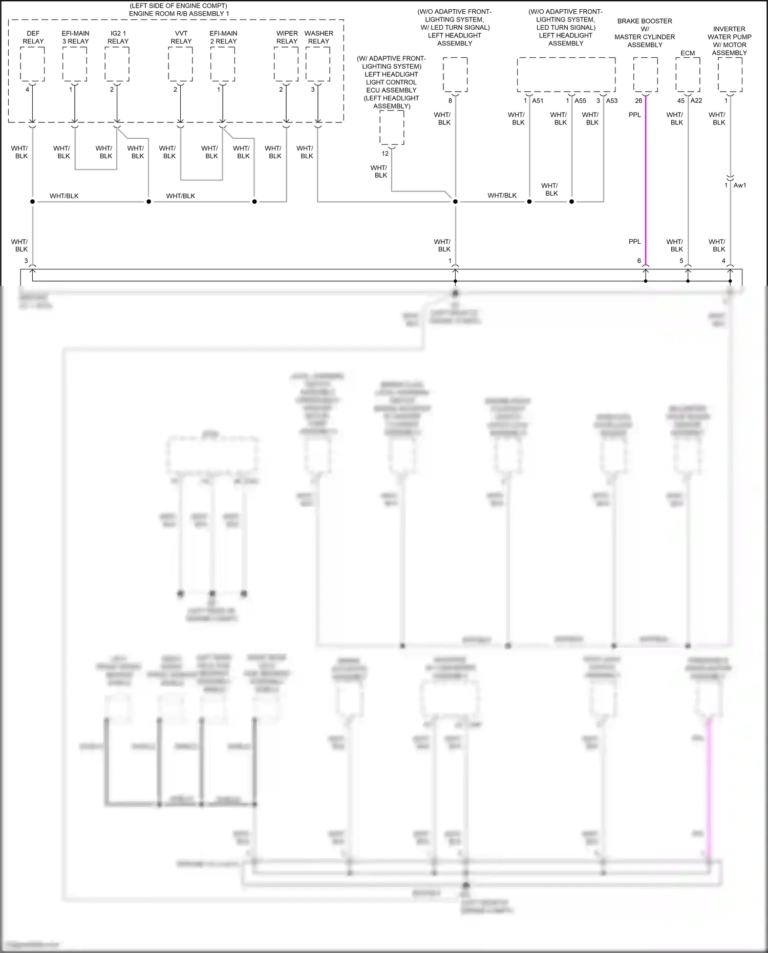 Wiring diagram left front speed sensor shield for Toyota Camry XV70 facelift (2020-2024) (1 of 1)