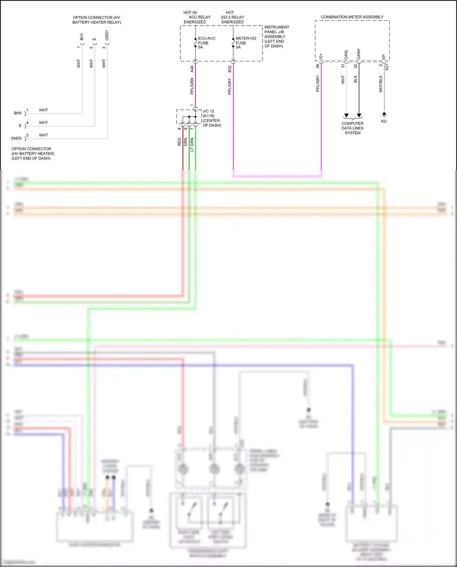 Wiring diagram left side shift down switch for Toyota Camry XV70 facelift (2020-2024) (6 of 7)