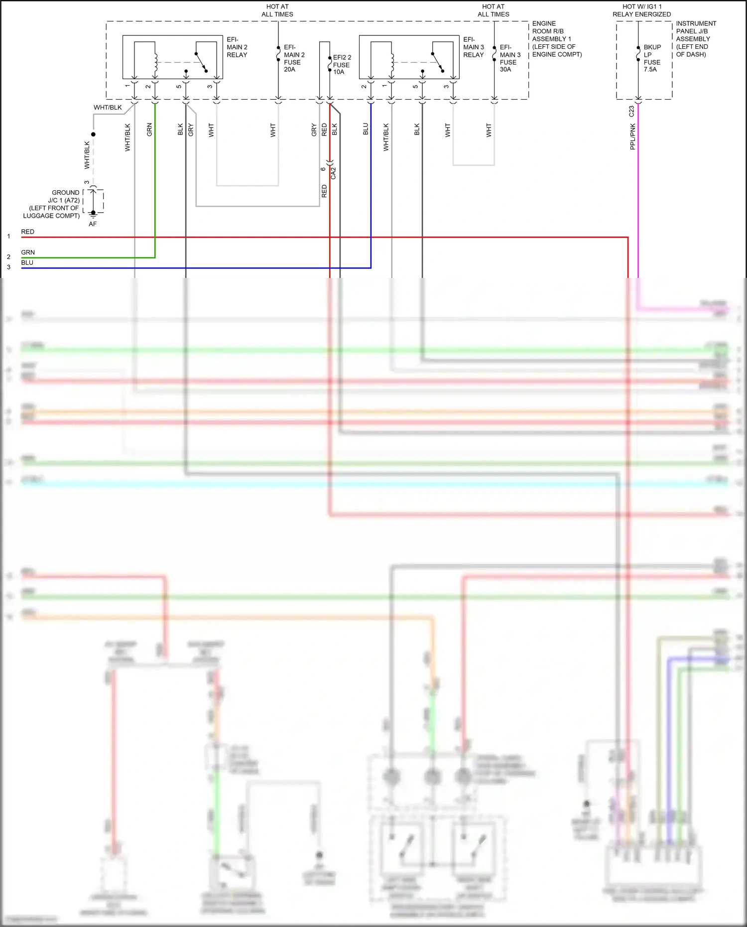 Wiring diagram left side shift down switch for Toyota Camry XV70 facelift (2020-2024) (4 of 7)