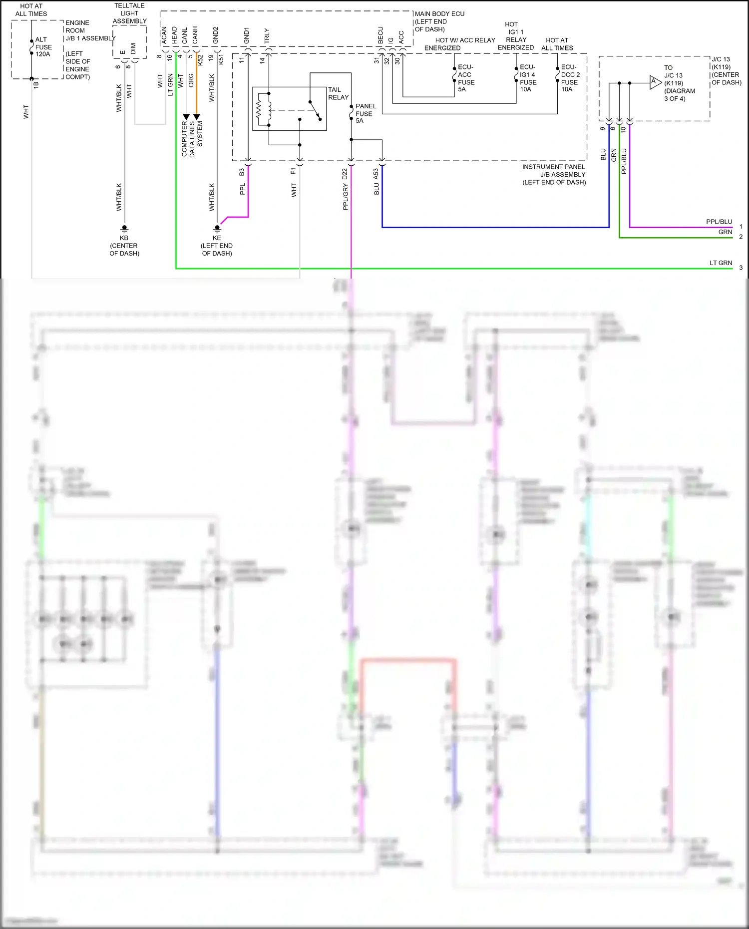 Wiring diagram multiplex network master switch assembly for Toyota Camry XV70 facelift (2020-2024) (6 of 14)