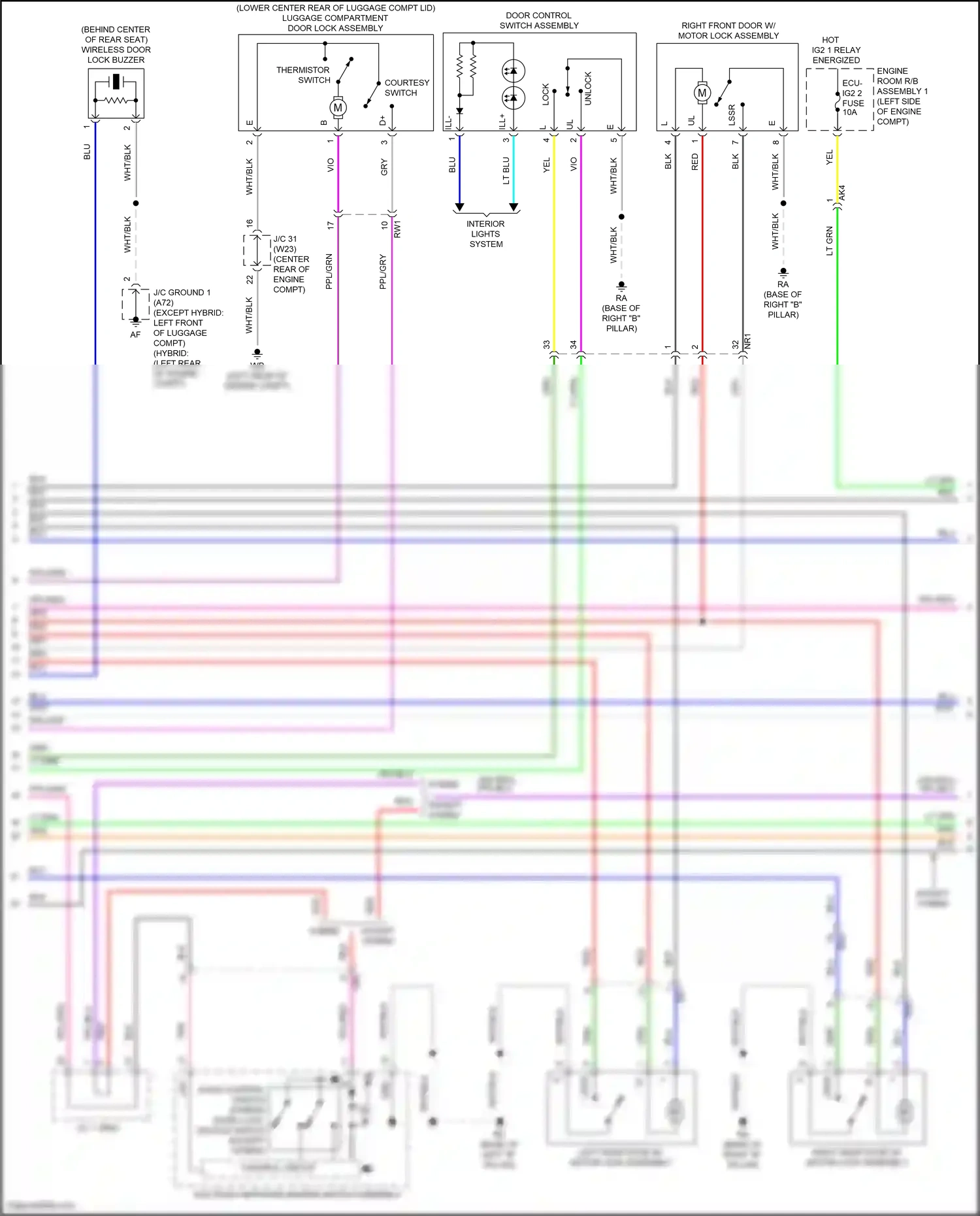 Wiring diagram multiplex network master switch assembly for Toyota Camry XV70 facelift (2020-2024) (2 of 14)