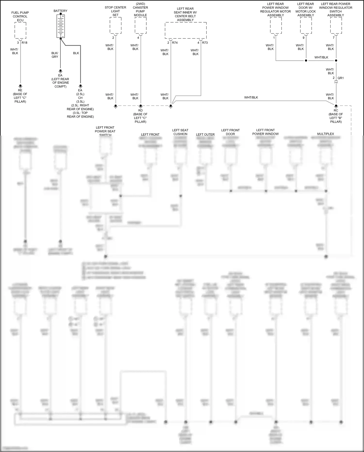 Wiring diagram multiplex network master switch assembly for Toyota Camry XV70 facelift (2020-2024) (4 of 14)