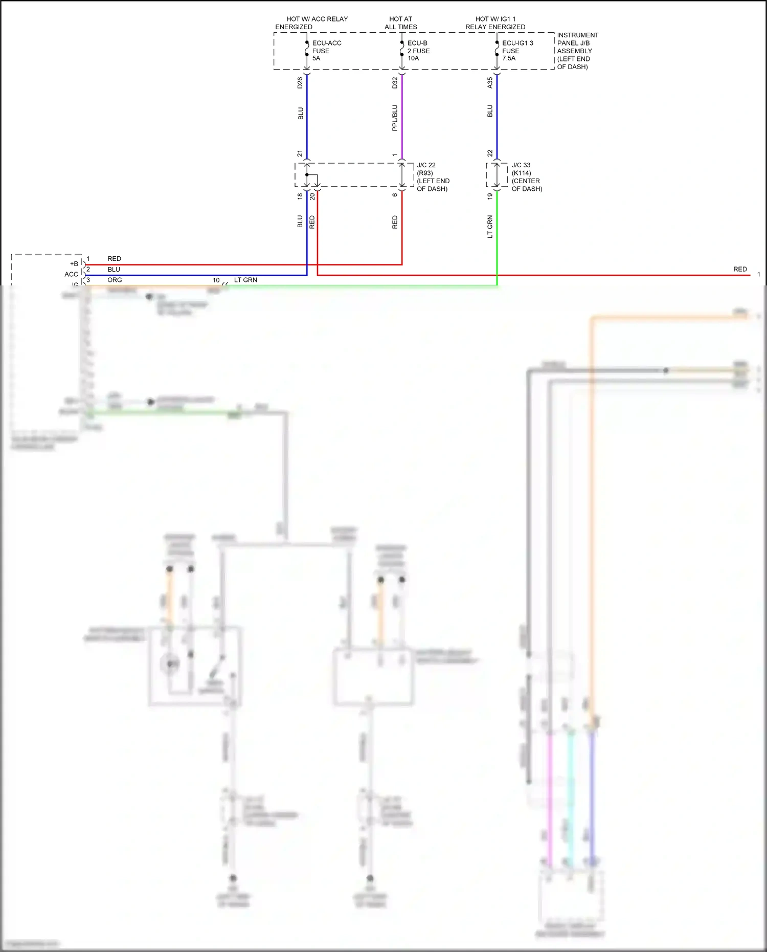 Wiring diagram pattern select switch assembly for Toyota Camry XV70 facelift (2020-2024) (5 of 7)