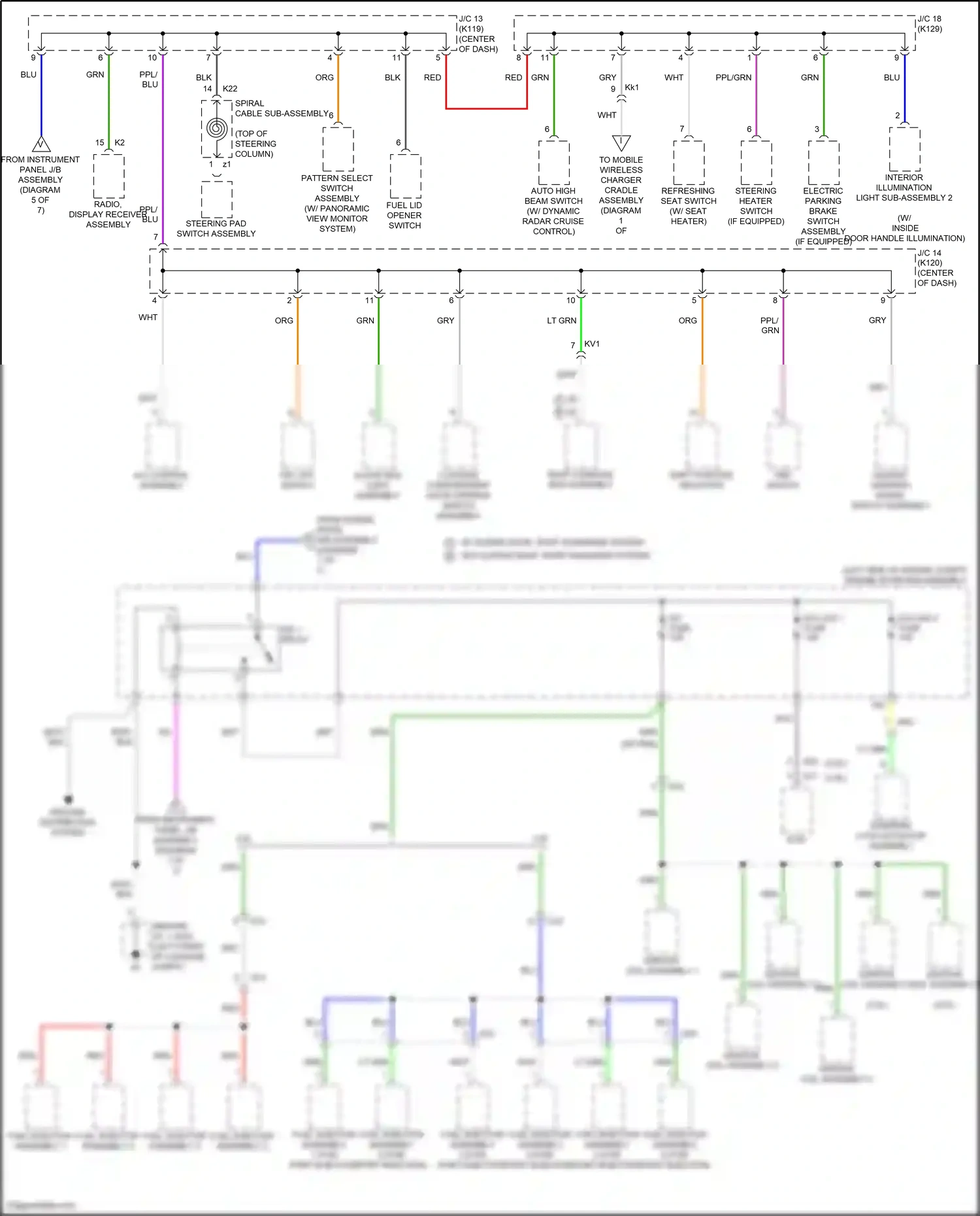 Wiring diagram pattern select switch assembly for Toyota Camry XV70 facelift (2020-2024) (6 of 7)