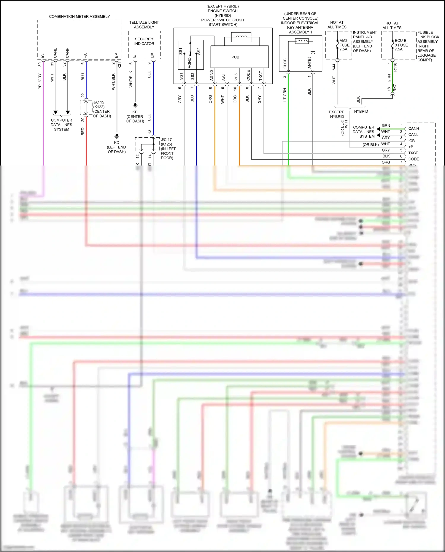 Wiring diagram shift interlock system for Toyota Camry XV70 facelift (2020-2024) (6 of 10)