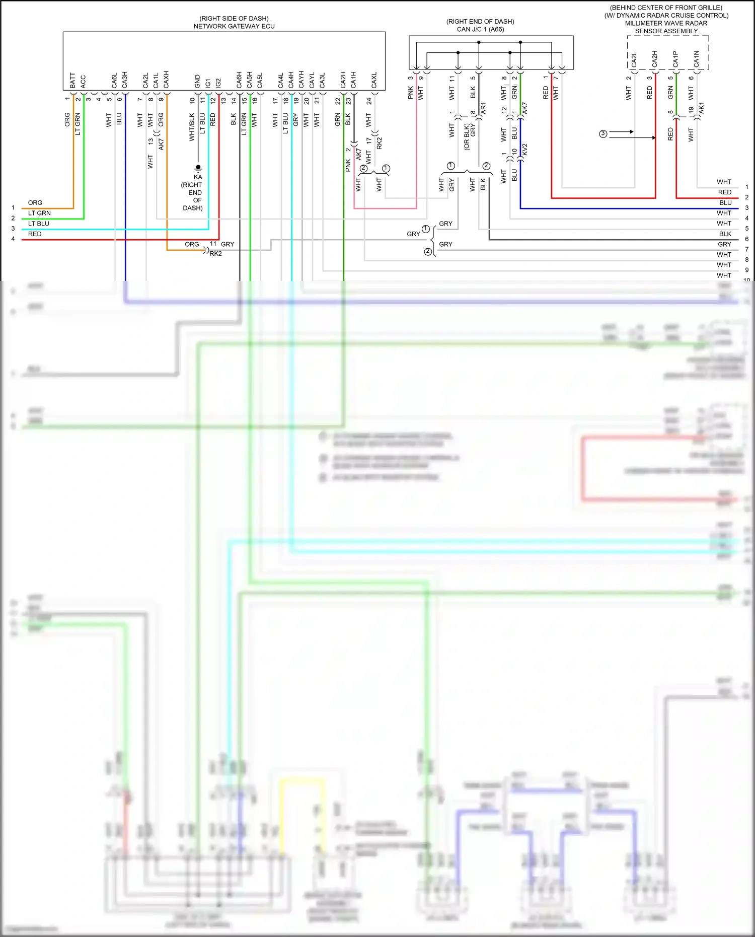 Car Wiring Diagrams for Camry Toyota XV70 (2017-2021): Computer data lines circuit, except hybrid (2 of 3)