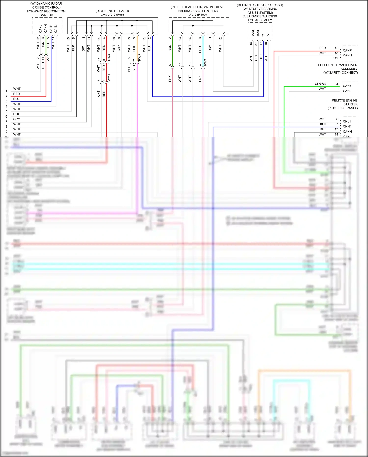 Car Wiring Diagrams for Camry Toyota XV70 (2017-2021): Computer data lines circuit, except hybrid (3 of 3)