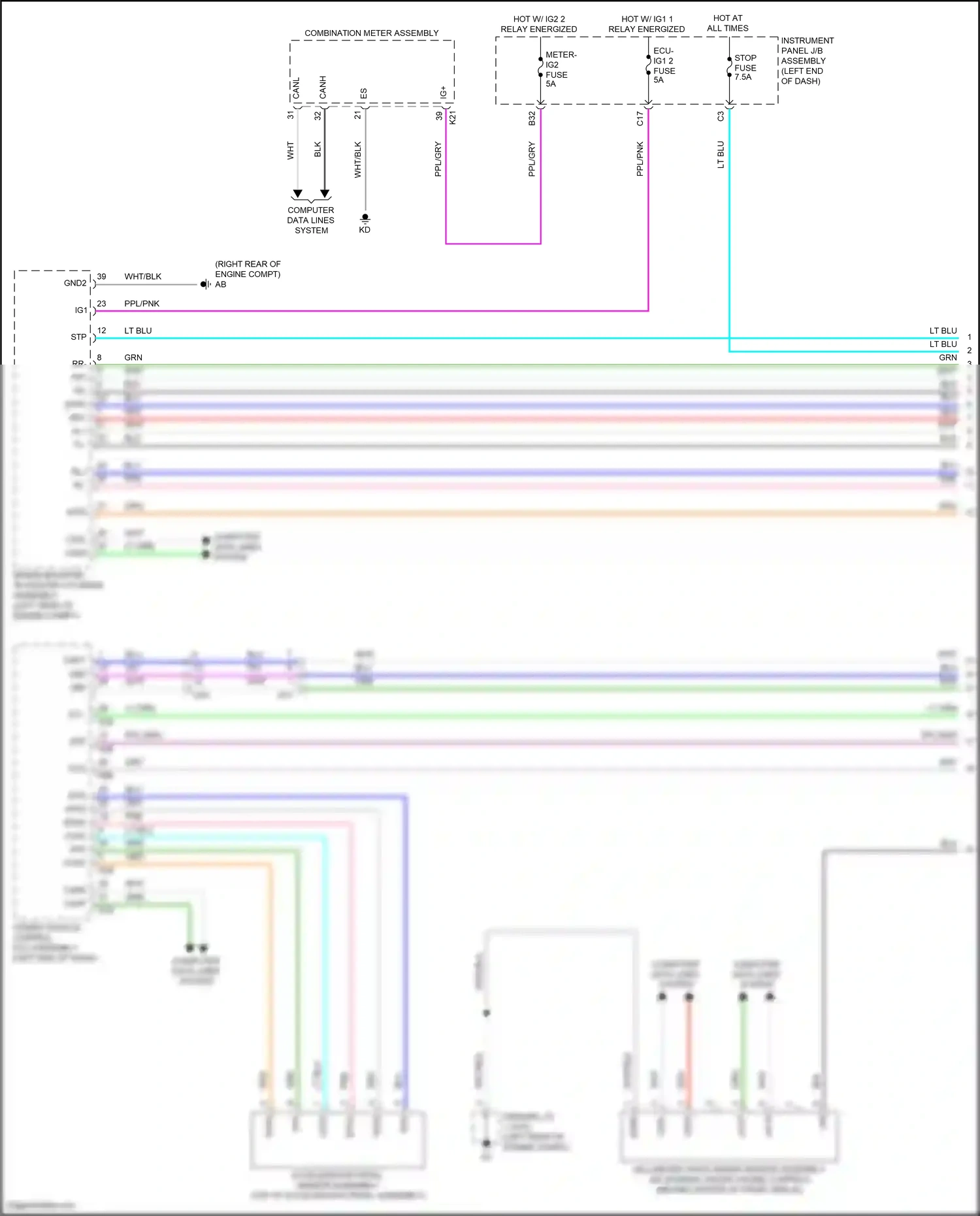 Wiring diagram accelerator pedal sensor assembly for Toyota Camry XV70 (2017-2021) (2 of 8)