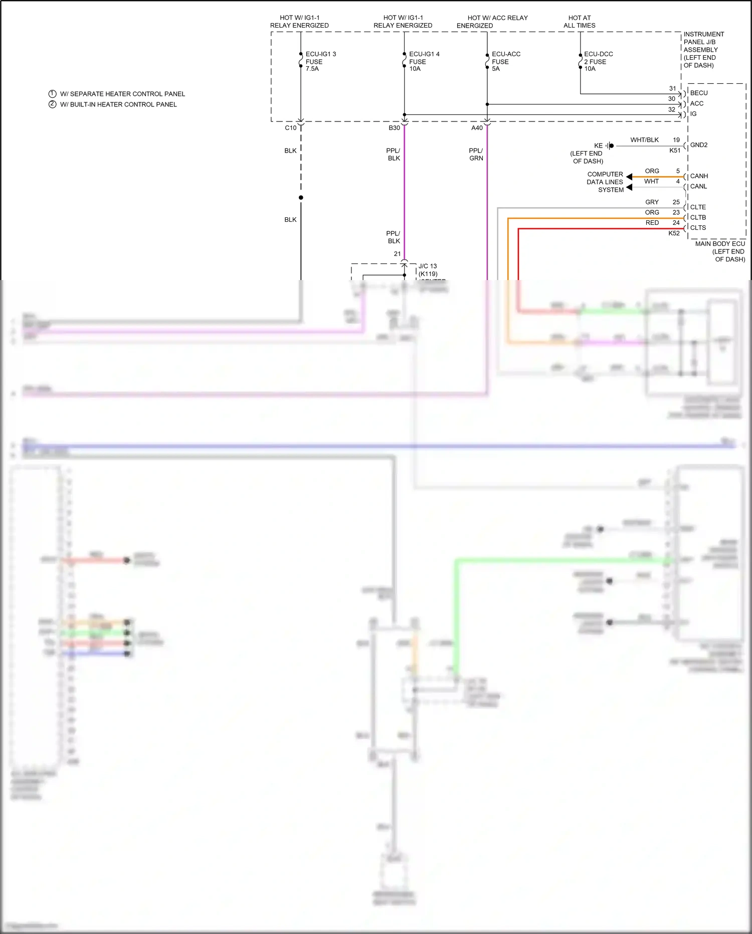 Wiring diagram automatic light control sensor for Toyota Camry XV70 (2017-2021) (2 of 4)