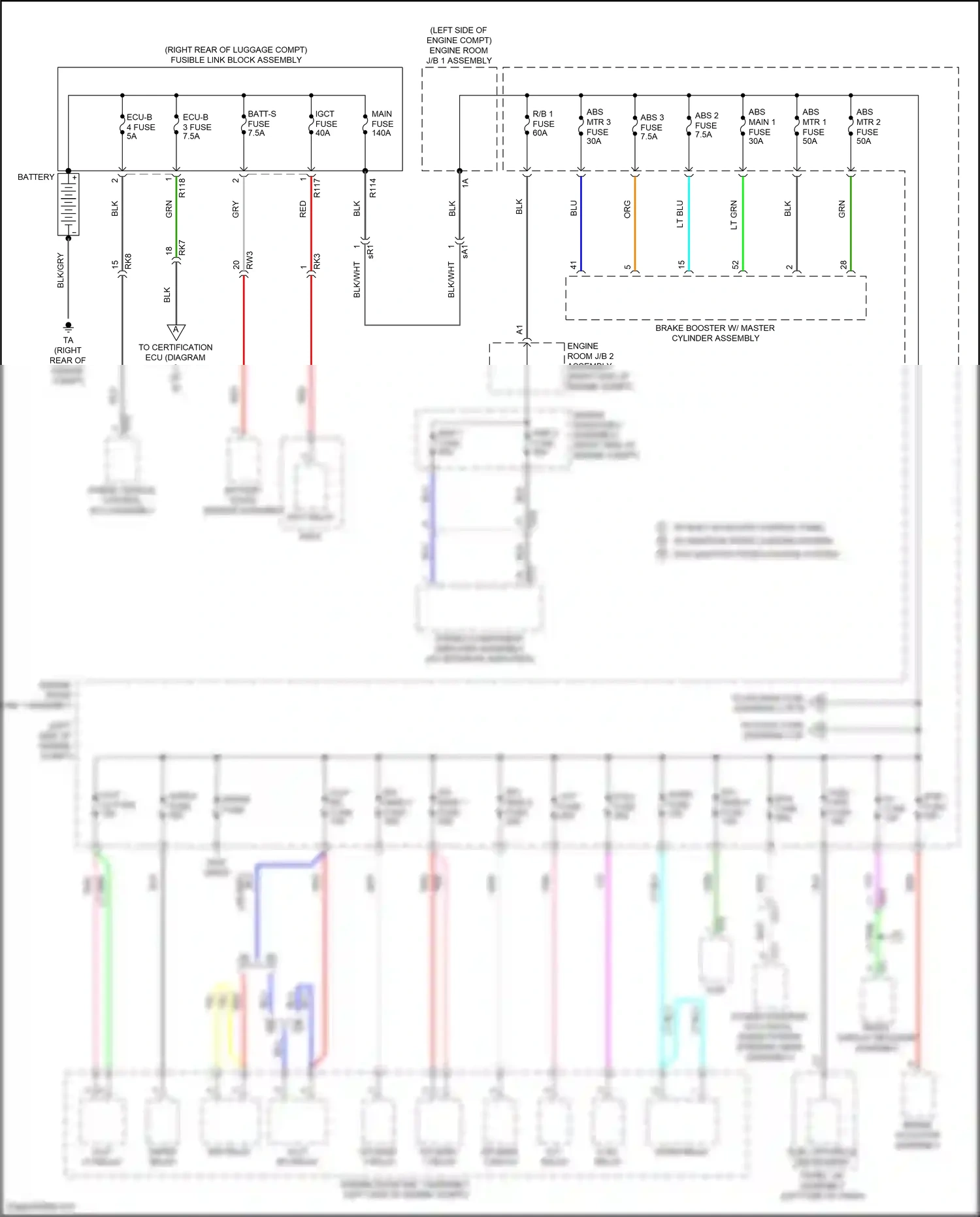 Wiring diagram battery state sensor assembly for Toyota Camry XV70 (2017-2021) (2 of 4)