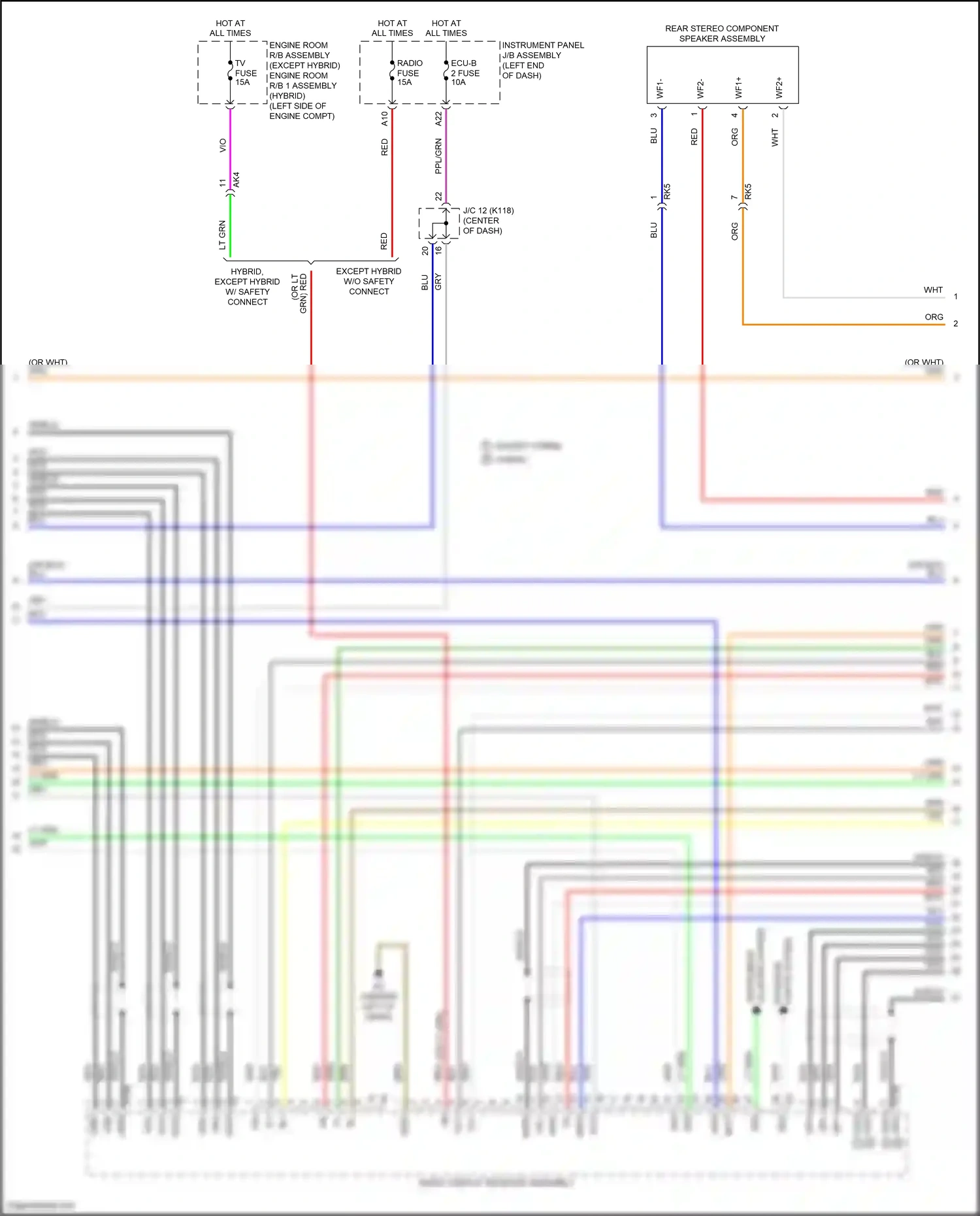 Wiring diagram cluster system for Toyota Camry XV70 (2017-2021) (2 of 4)