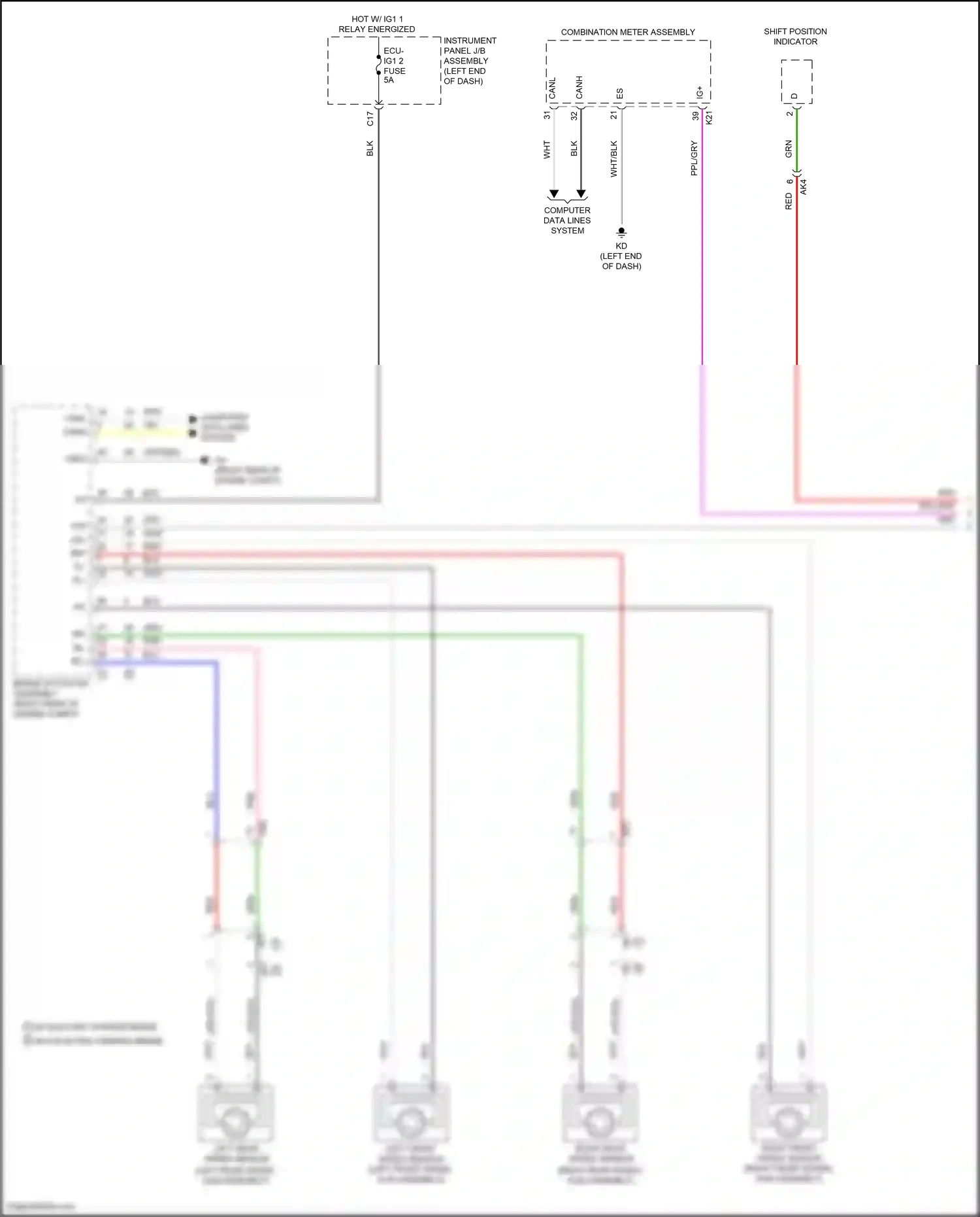 Wiring diagram combination meter assembly for Toyota Camry XV70 (2017-2021) (55 of 61)
