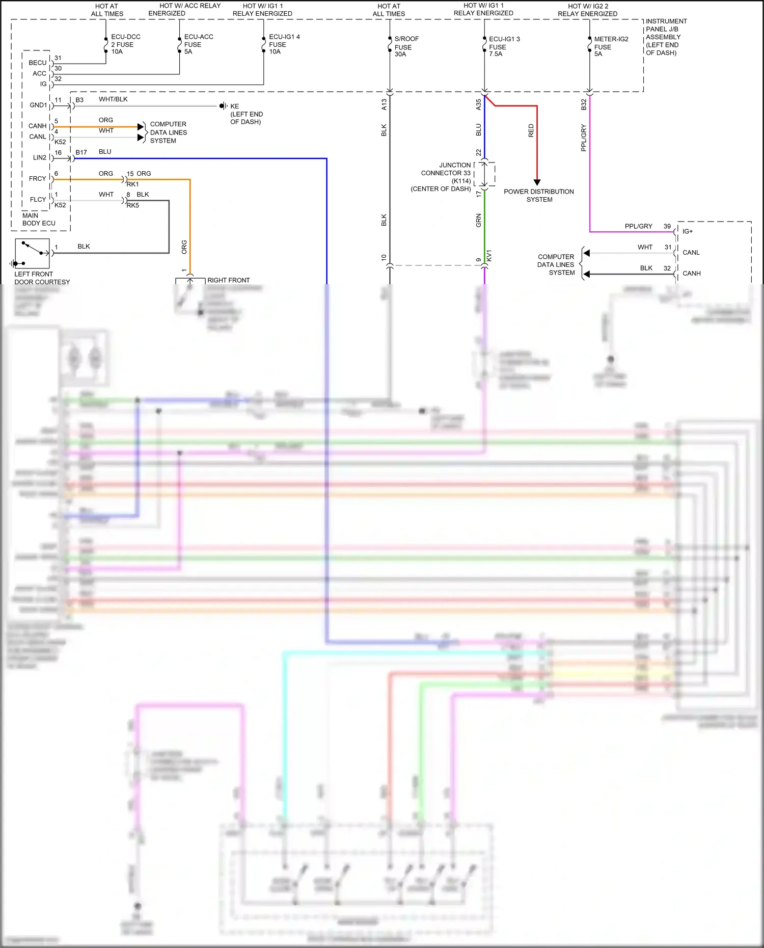 Wiring diagram computer data lines system for Toyota Camry XV70 (2017-2021) (96 of 127)