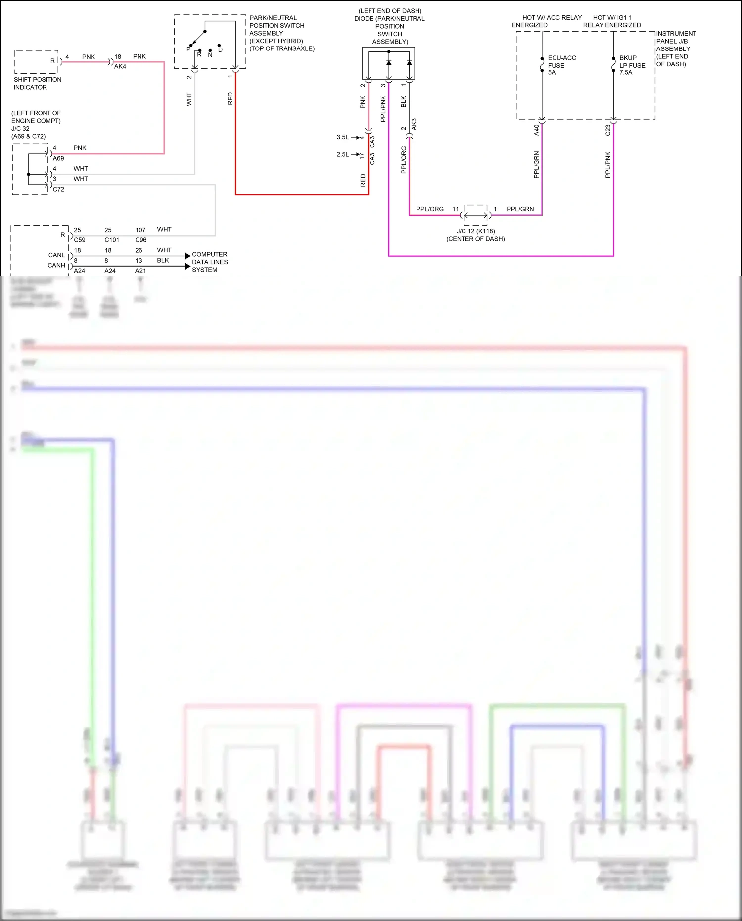 Wiring diagram computer data lines system for Toyota Camry XV70 (2017-2021) (27 of 127)