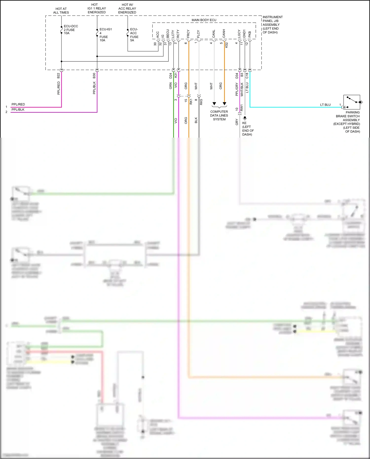 Wiring diagram computer data lines system for Toyota Camry XV70 (2017-2021) (9 of 127)