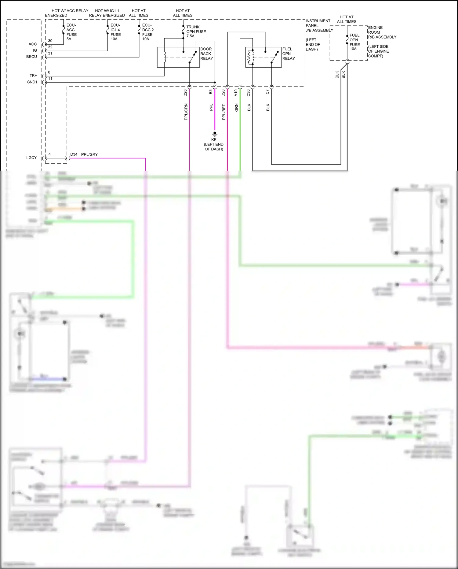 Wiring diagram courtesy switch for Toyota Camry XV70 (2017-2021) (9 of 10)