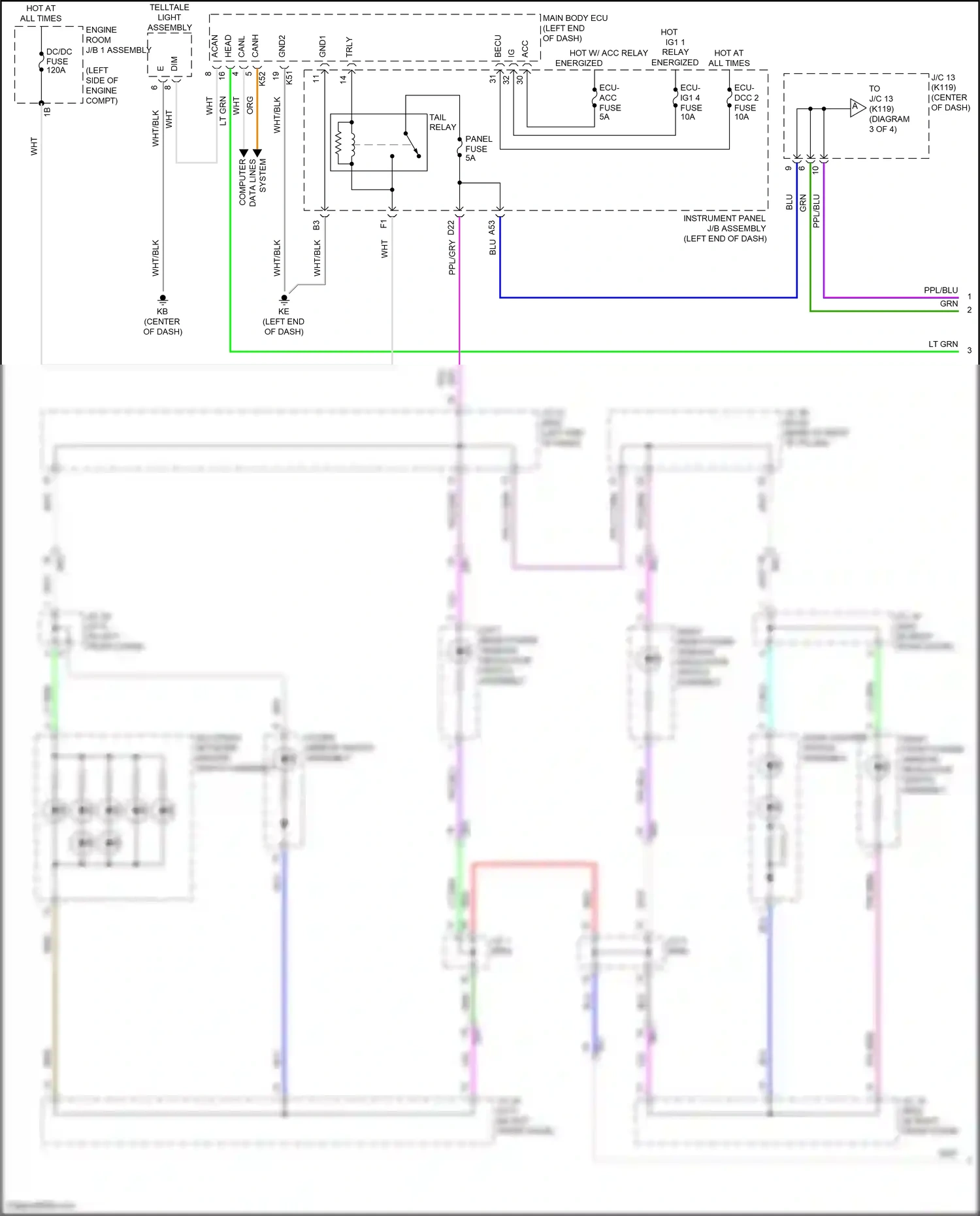 Wiring diagram data lines for Toyota Camry XV70 (2017-2021) (2 of 6)