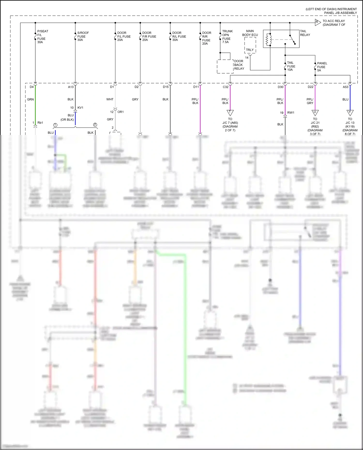 Wiring diagram data link connector 3 for Toyota Camry XV70 (2017-2021) (6 of 7)