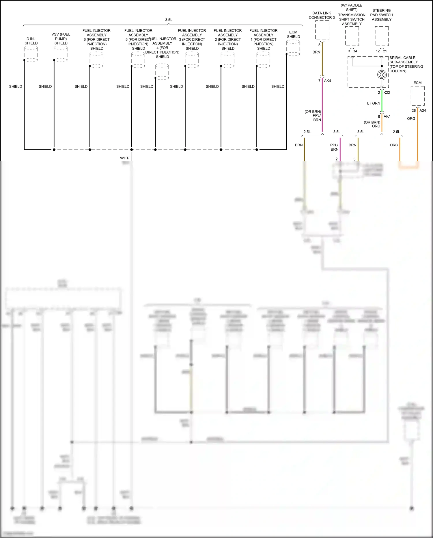 Wiring diagram data link connector 3 for Toyota Camry XV70 (2017-2021) (4 of 7)