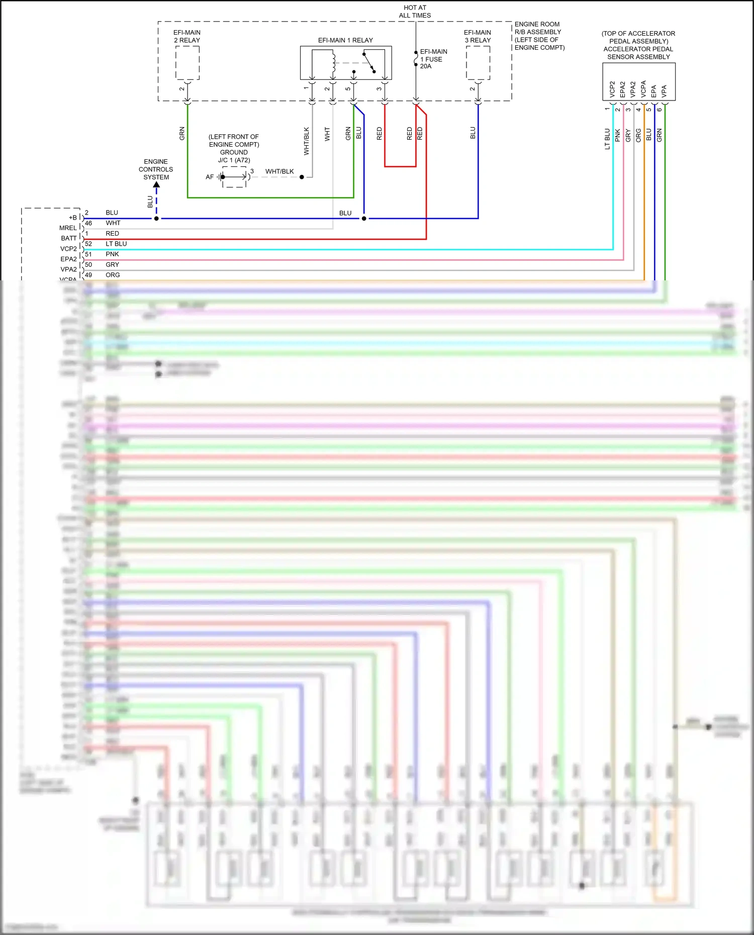 Wiring diagram engine controls system for Toyota Camry XV70 (2017-2021) (5 of 7)