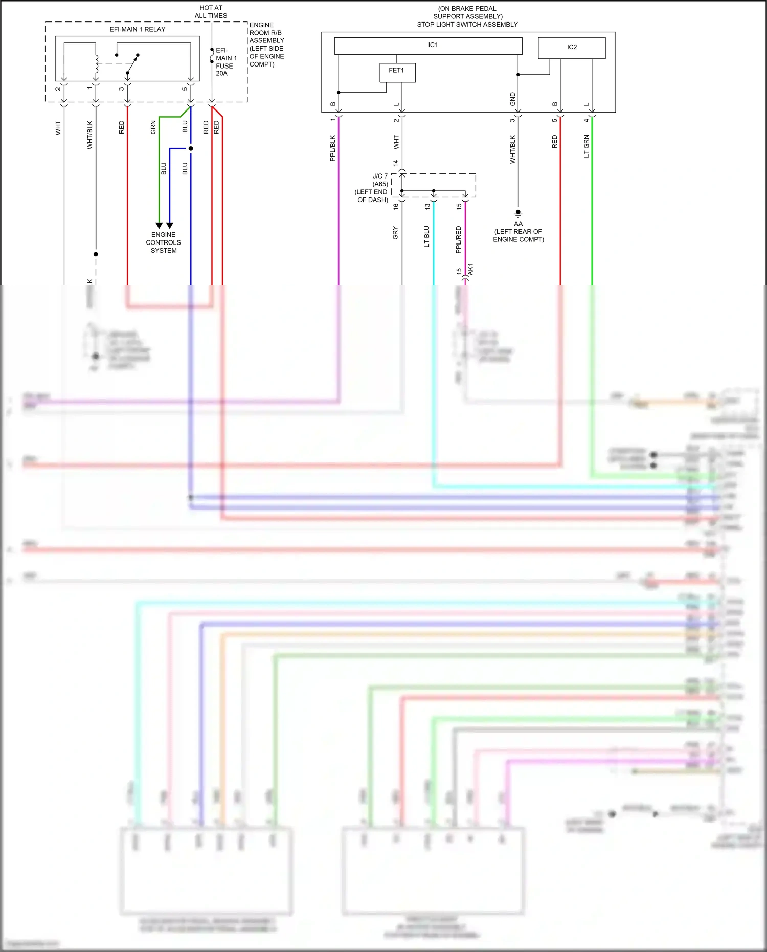 Wiring diagram engine controls system for Toyota Camry XV70 (2017-2021) (4 of 7)