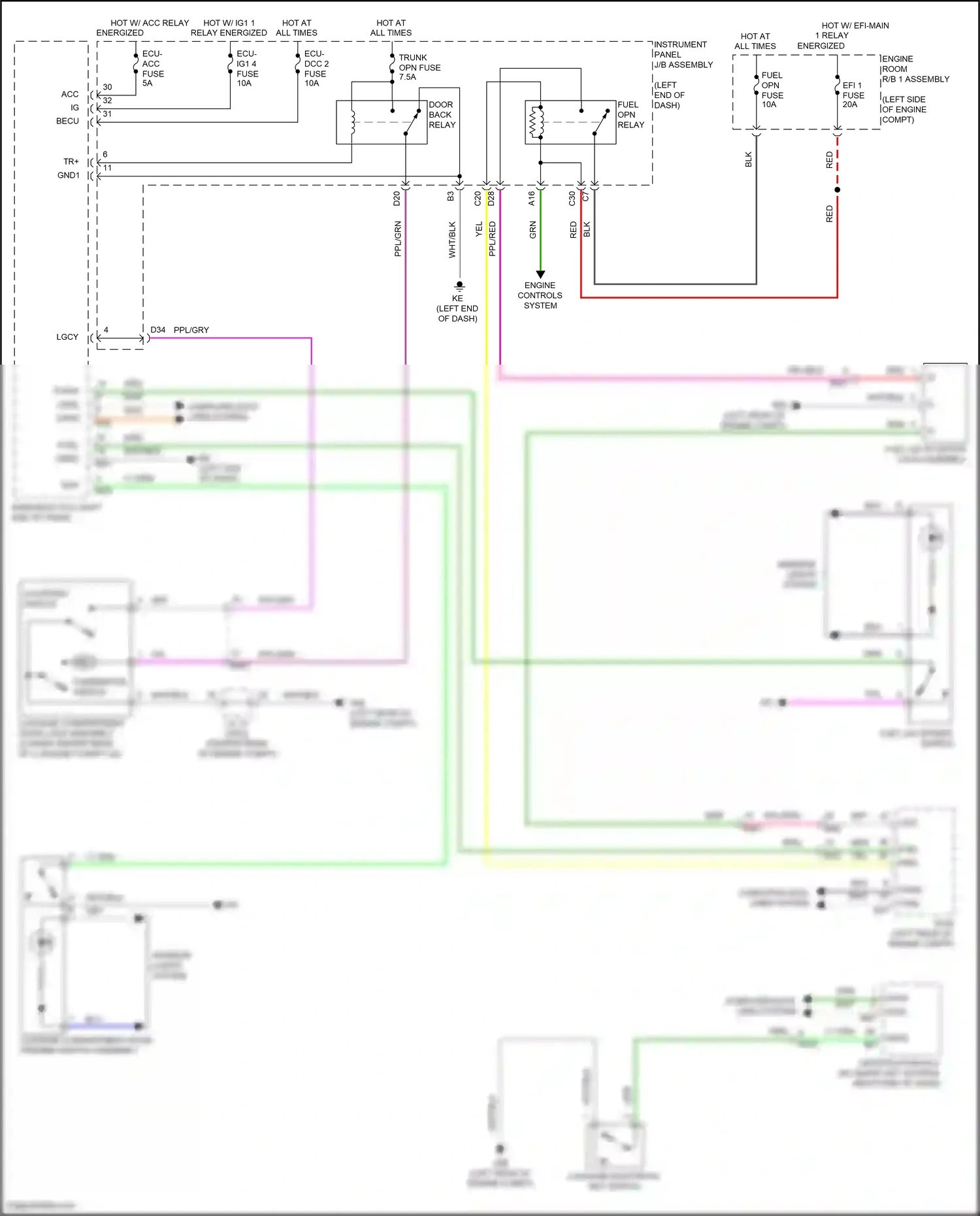 Wiring diagram engine controls system for Toyota Camry XV70 (2017-2021) (7 of 7)