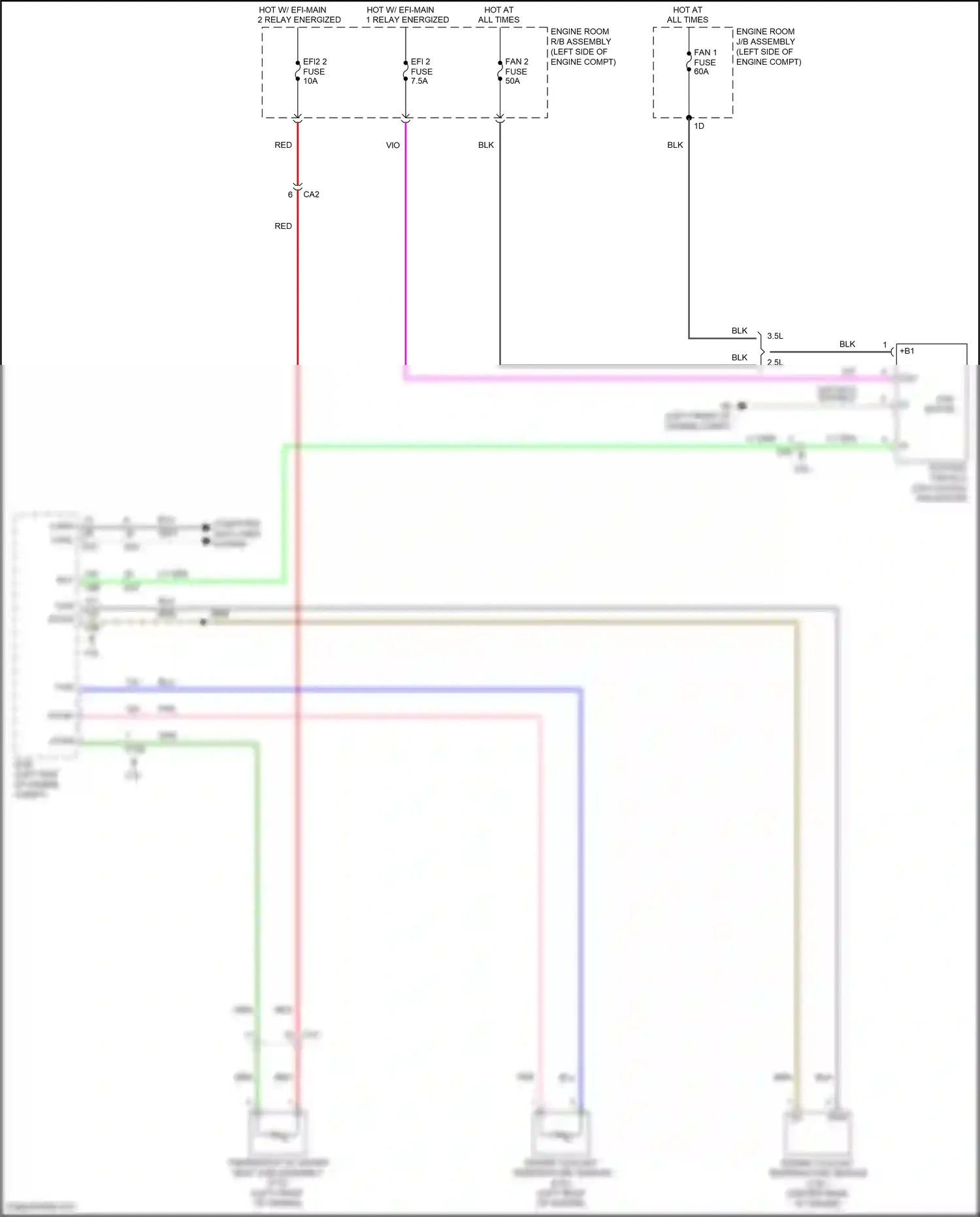 Wiring diagram engine coolant temperature sensor for Toyota Camry XV70 (2017-2021) (3 of 8)