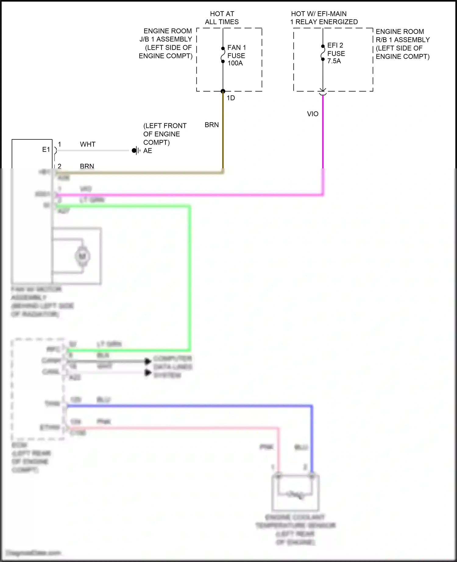 Wiring diagram engine coolant temperature sensor for Toyota Camry XV70 (2017-2021) (4 of 8)