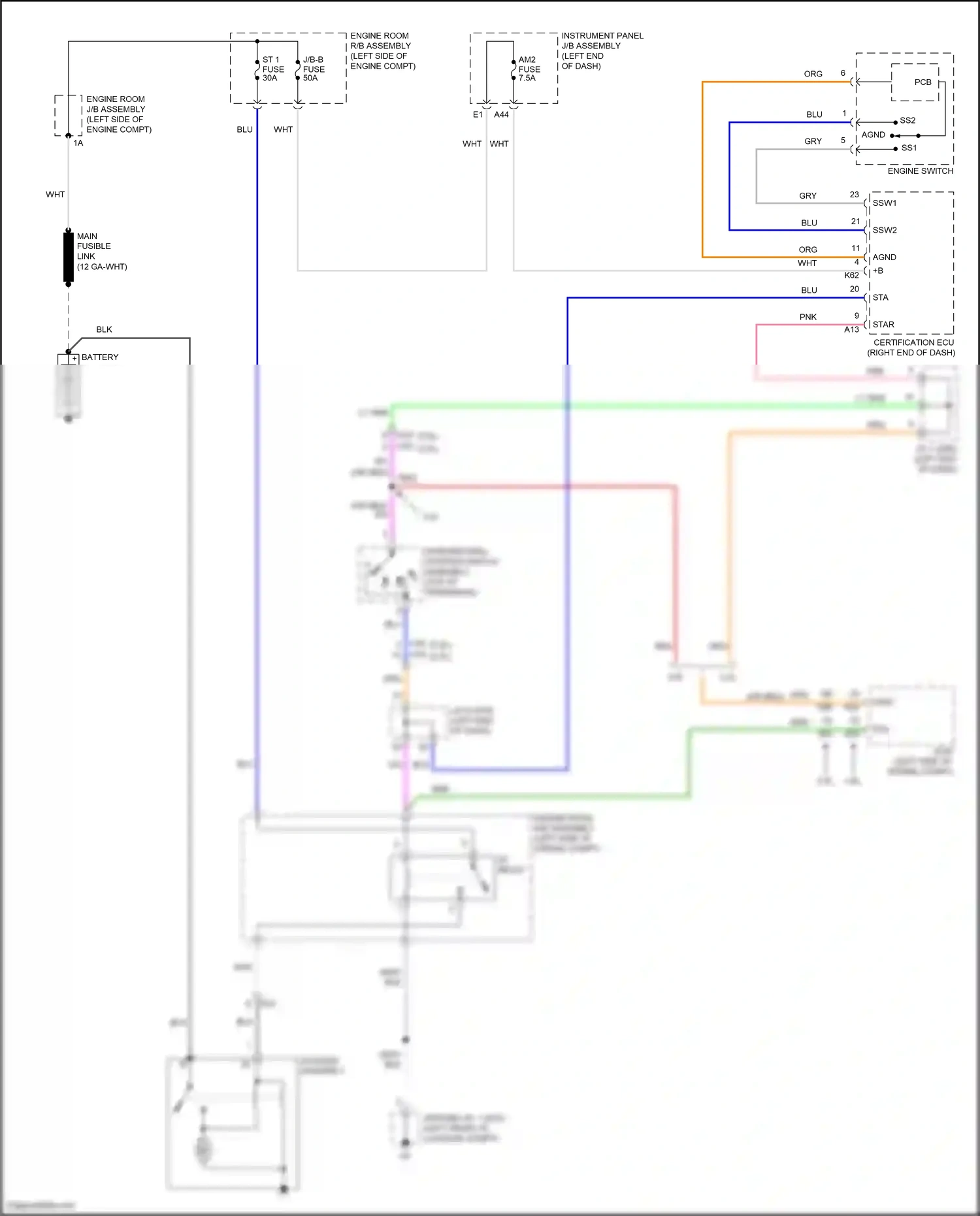 Wiring diagram engine switch for Toyota Camry XV70 (2017-2021) (4 of 4)