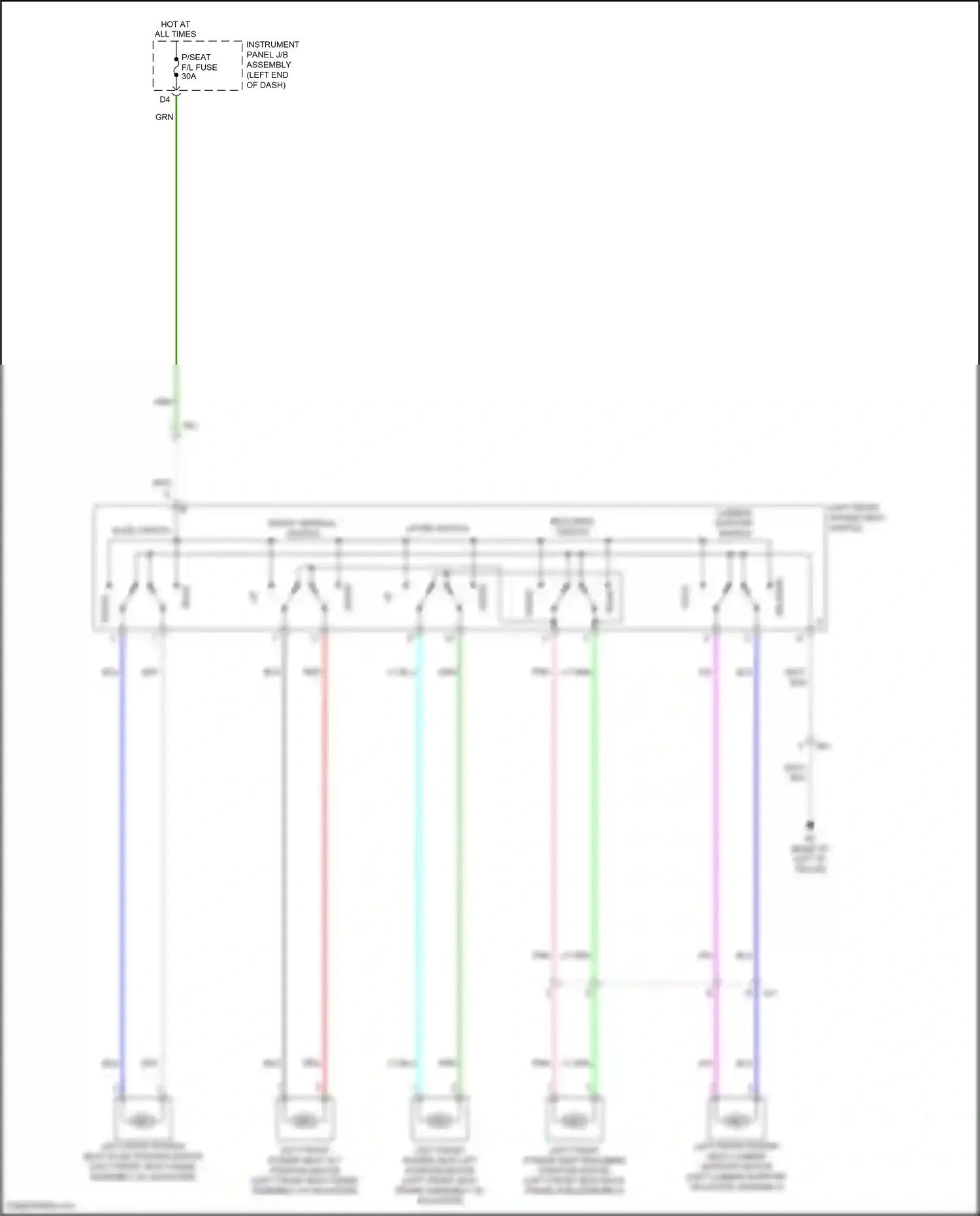 Wiring diagram front vertical switch for Toyota Camry XV70 (2017-2021) (1 of 3)