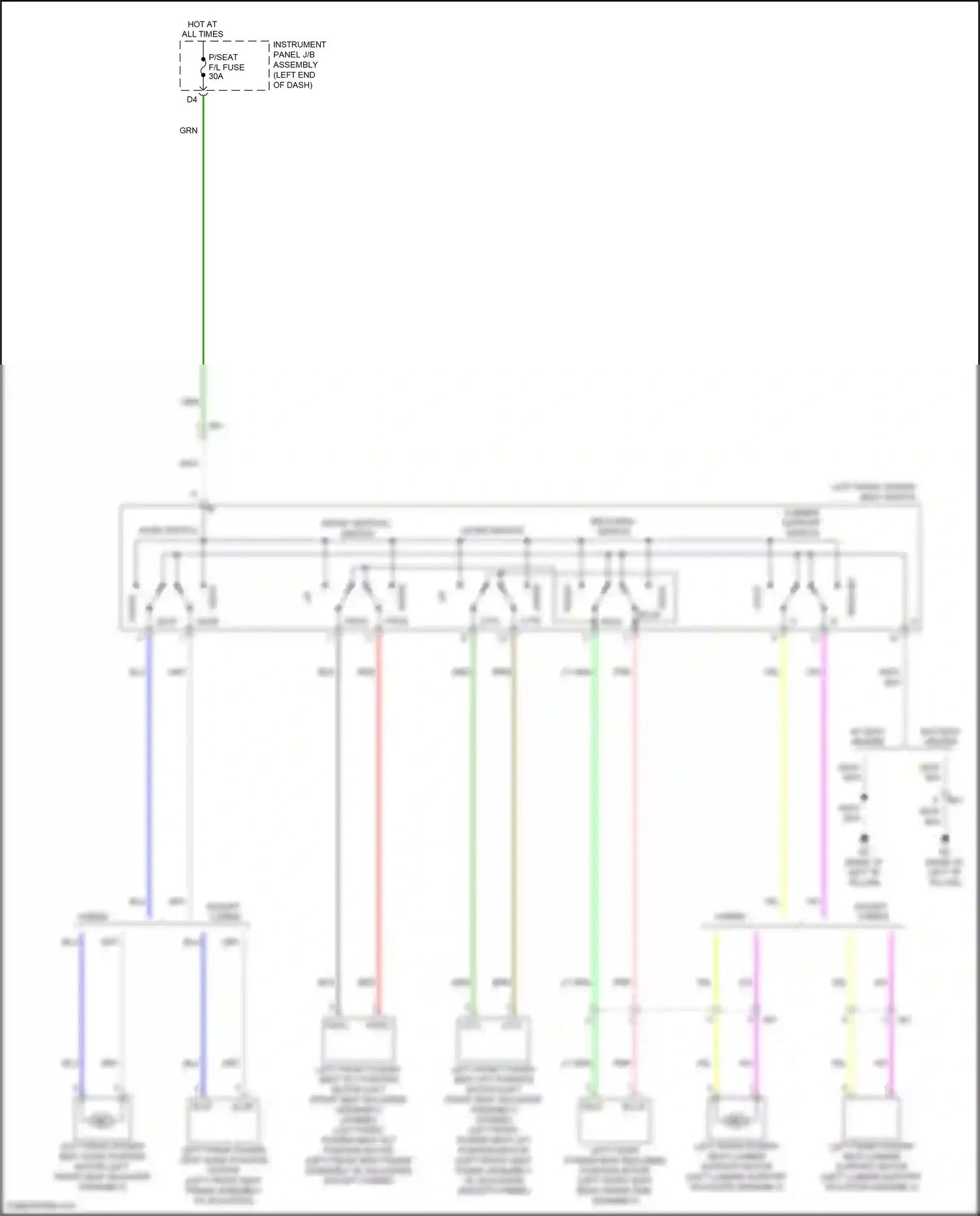 Wiring diagram front vertical switch for Toyota Camry XV70 (2017-2021) (2 of 3)