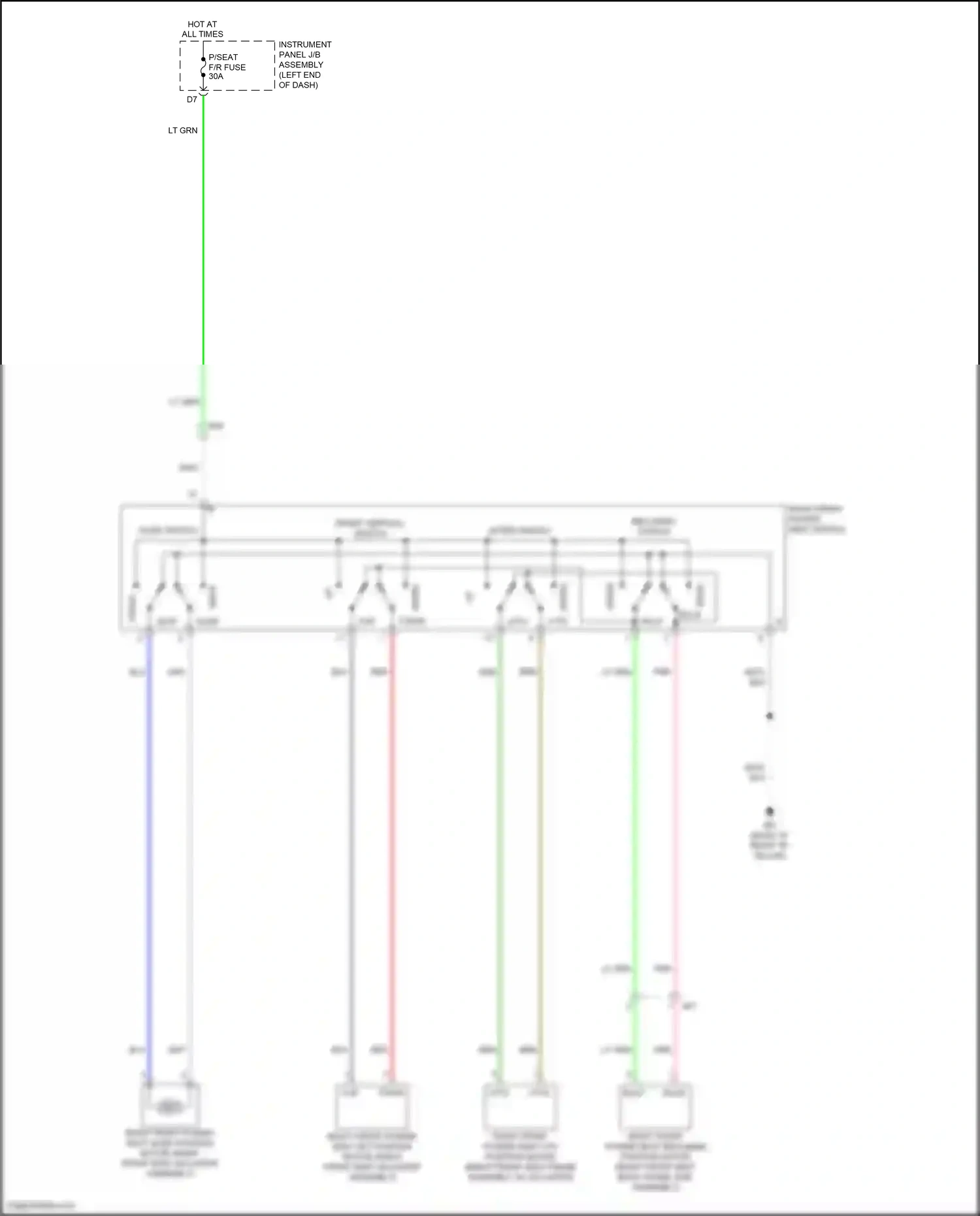 Wiring diagram front vertical switch for Toyota Camry XV70 (2017-2021) (3 of 3)