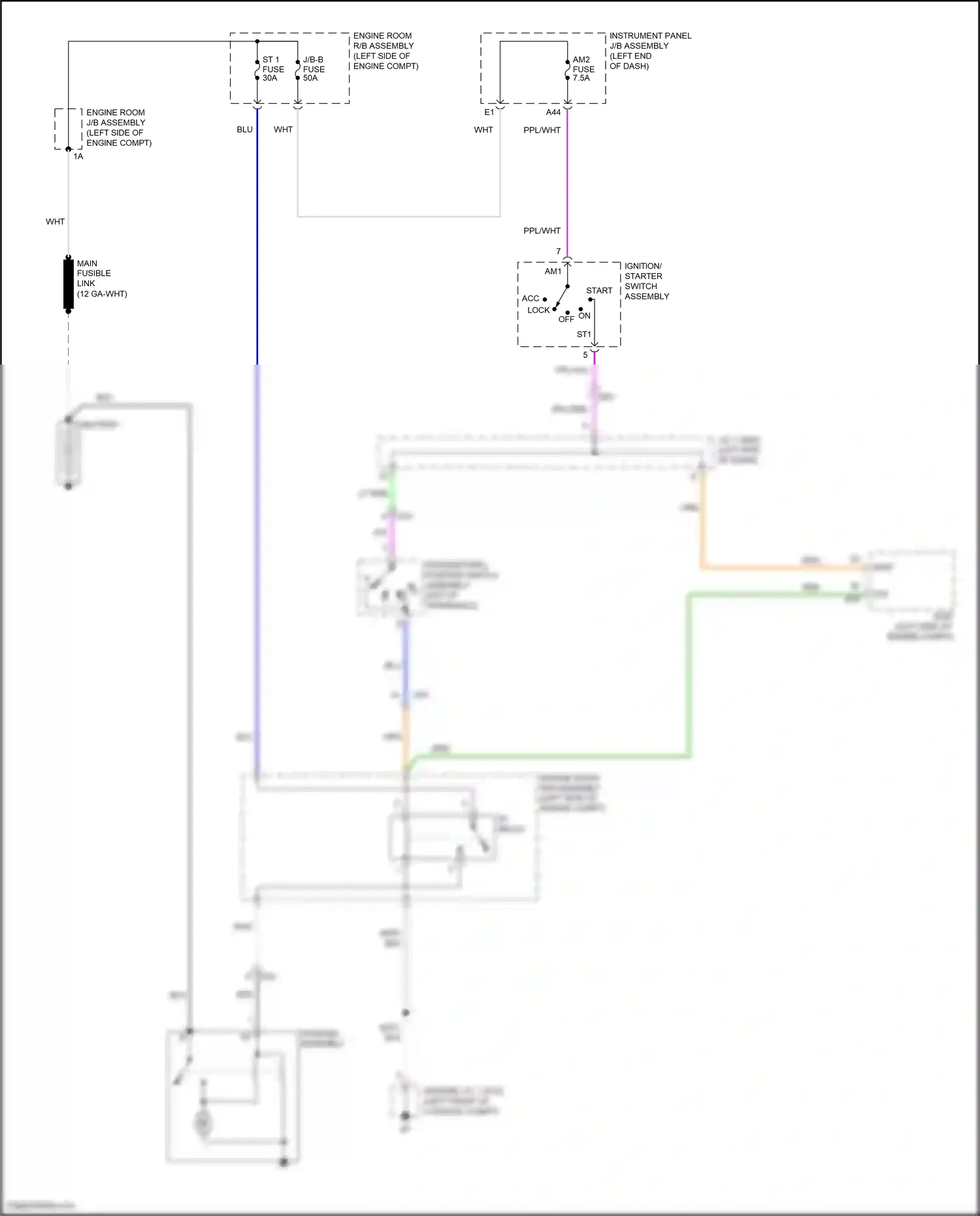 Wiring diagram ignition/ starter switch assembly for Toyota Camry XV70 (2017-2021) (2 of 2)