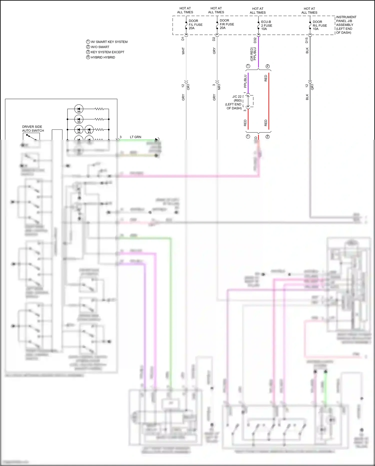 Wiring diagram input circuit for Toyota Camry XV70 (2017-2021) (1 of 2)