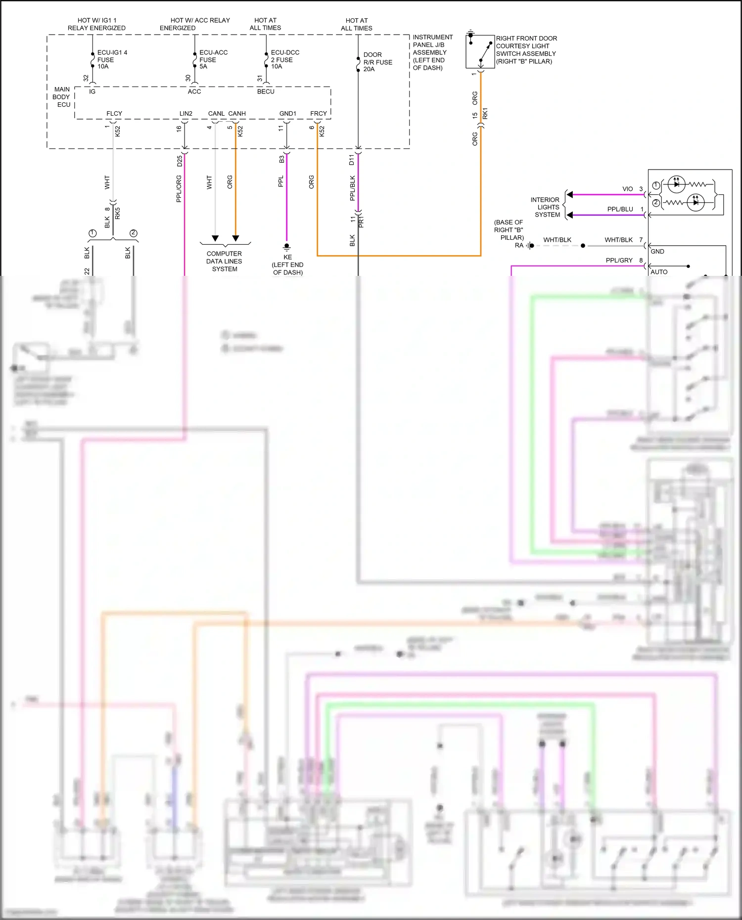 Wiring diagram input circuit for Toyota Camry XV70 (2017-2021) (2 of 2)