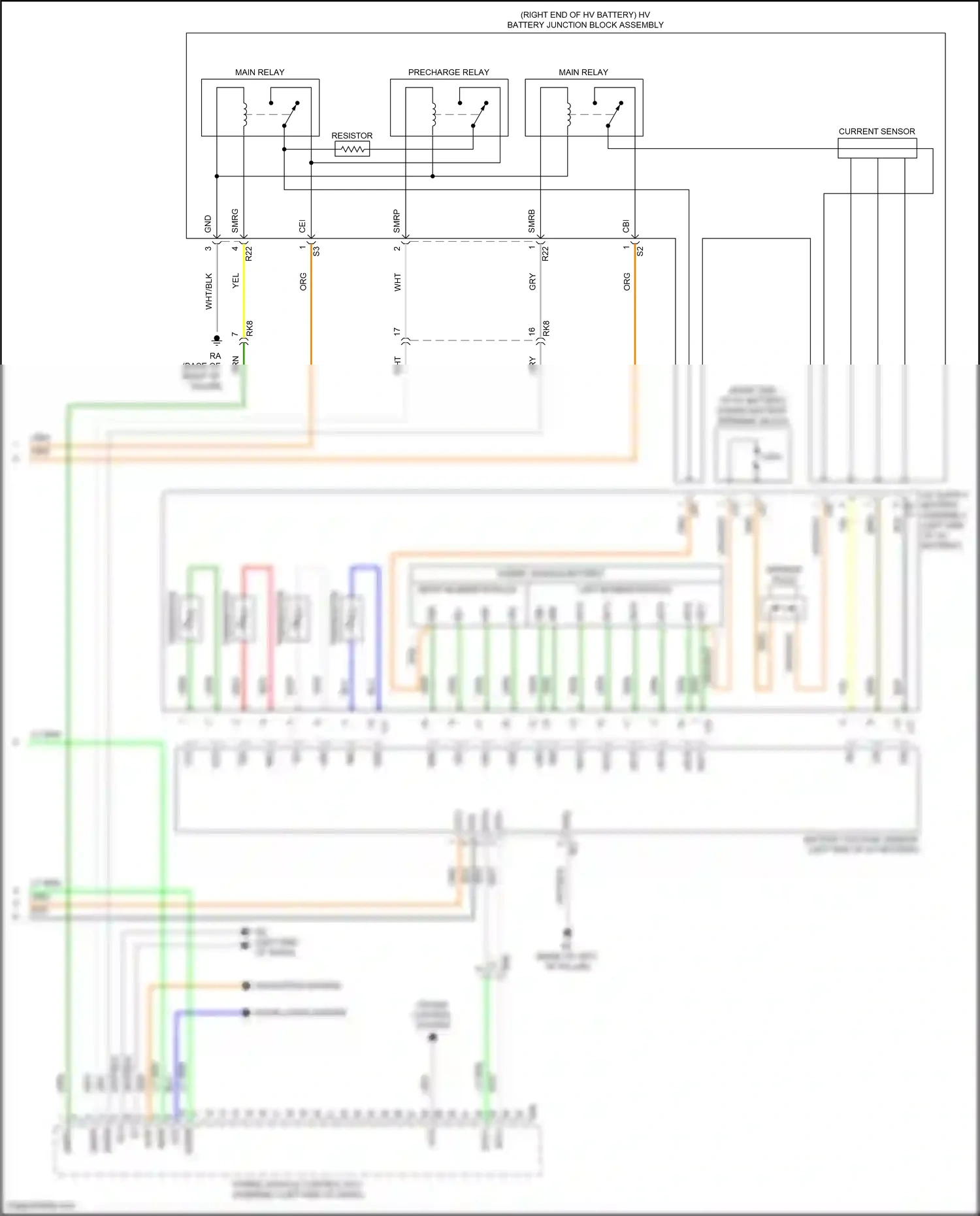 Wiring diagram left busbar module for Toyota Camry XV70 (2017-2021) (1 of 1)