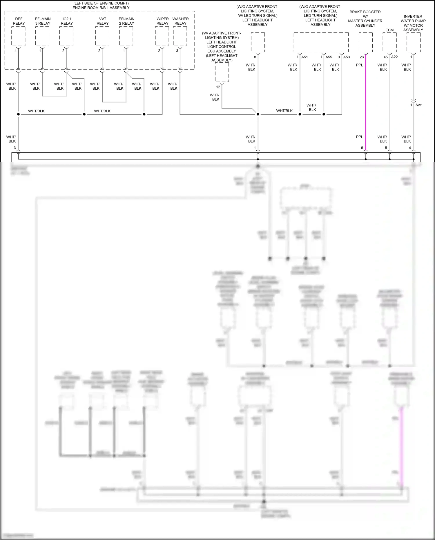 Wiring diagram left front speed sensor shield for Toyota Camry XV70 (2017-2021) (1 of 1)