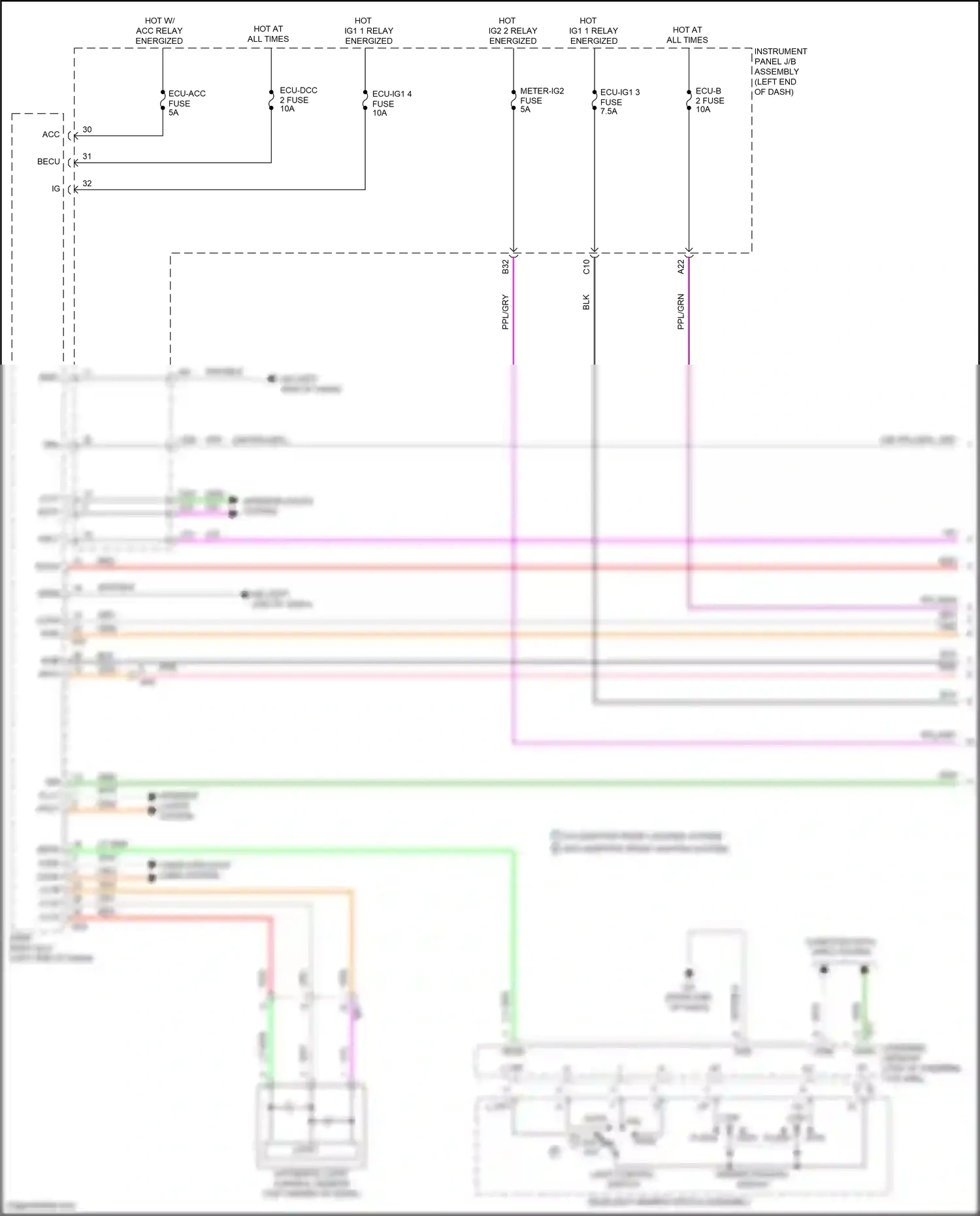 Wiring diagram light control switch for Toyota Camry XV70 (2017-2021) (4 of 8)