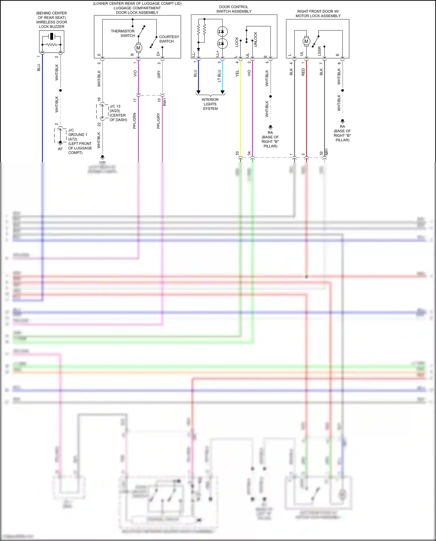 Wiring diagram multiplex network master switch assembly for Toyota Camry XV70 (2017-2021) (1 of 14)