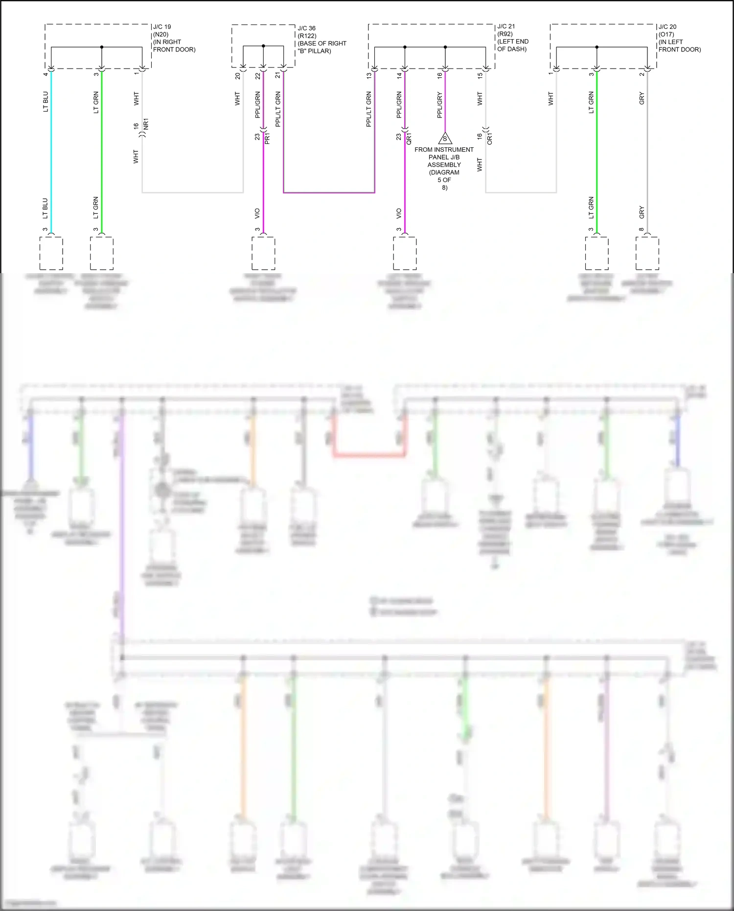 Wiring diagram multiplex network master switch assembly for Toyota Camry XV70 (2017-2021) (6 of 14)
