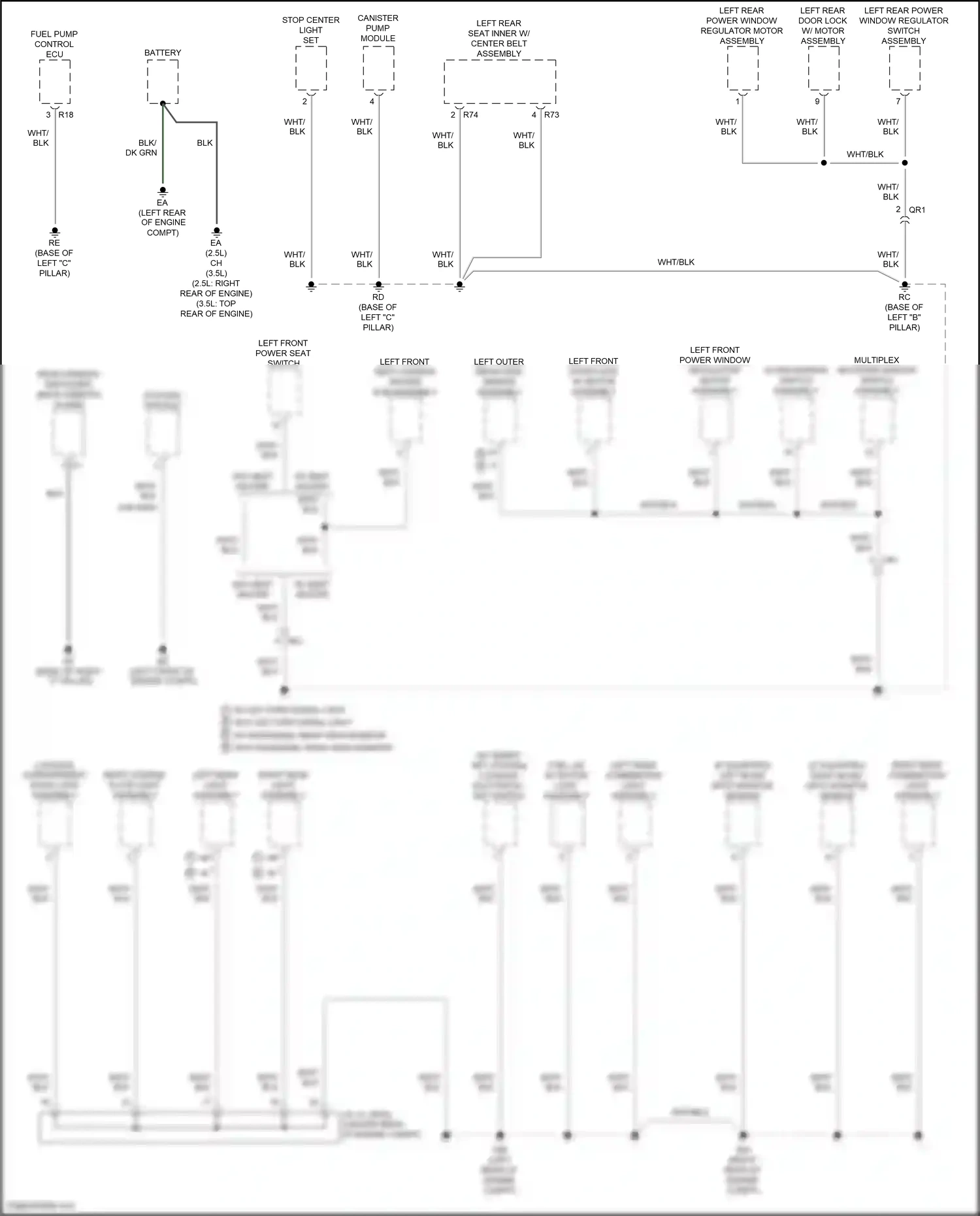 Wiring diagram outer mirror switch assembly for Toyota Camry XV70 (2017-2021) (1 of 10)