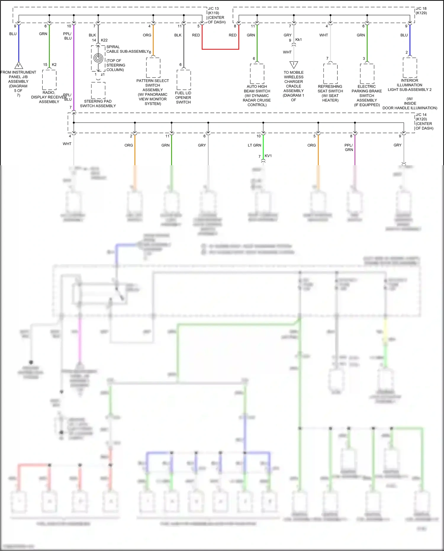Wiring diagram pattern select switch assembly for Toyota Camry XV70 (2017-2021) (6 of 7)
