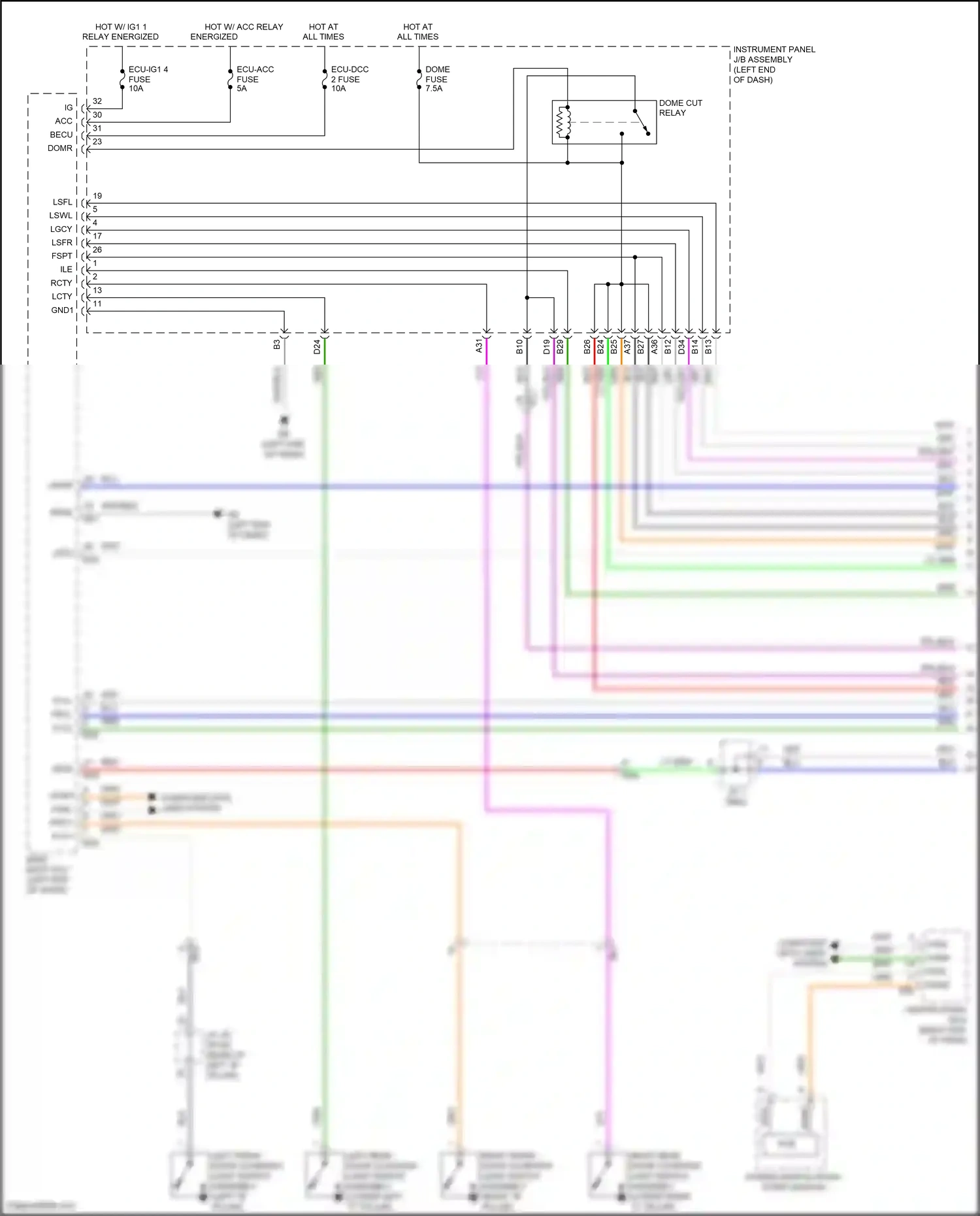 Wiring diagram pcb pc for Toyota Camry XV70 (2017-2021) (2 of 6)